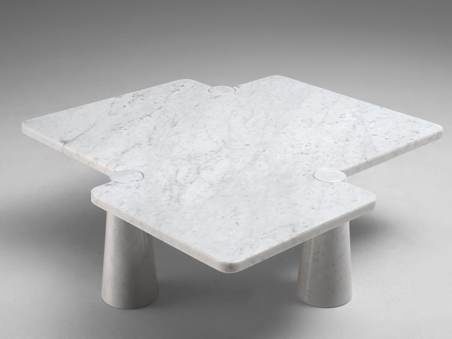 Italian Mangiarotti 'Eros' Coffee Table in White Marble