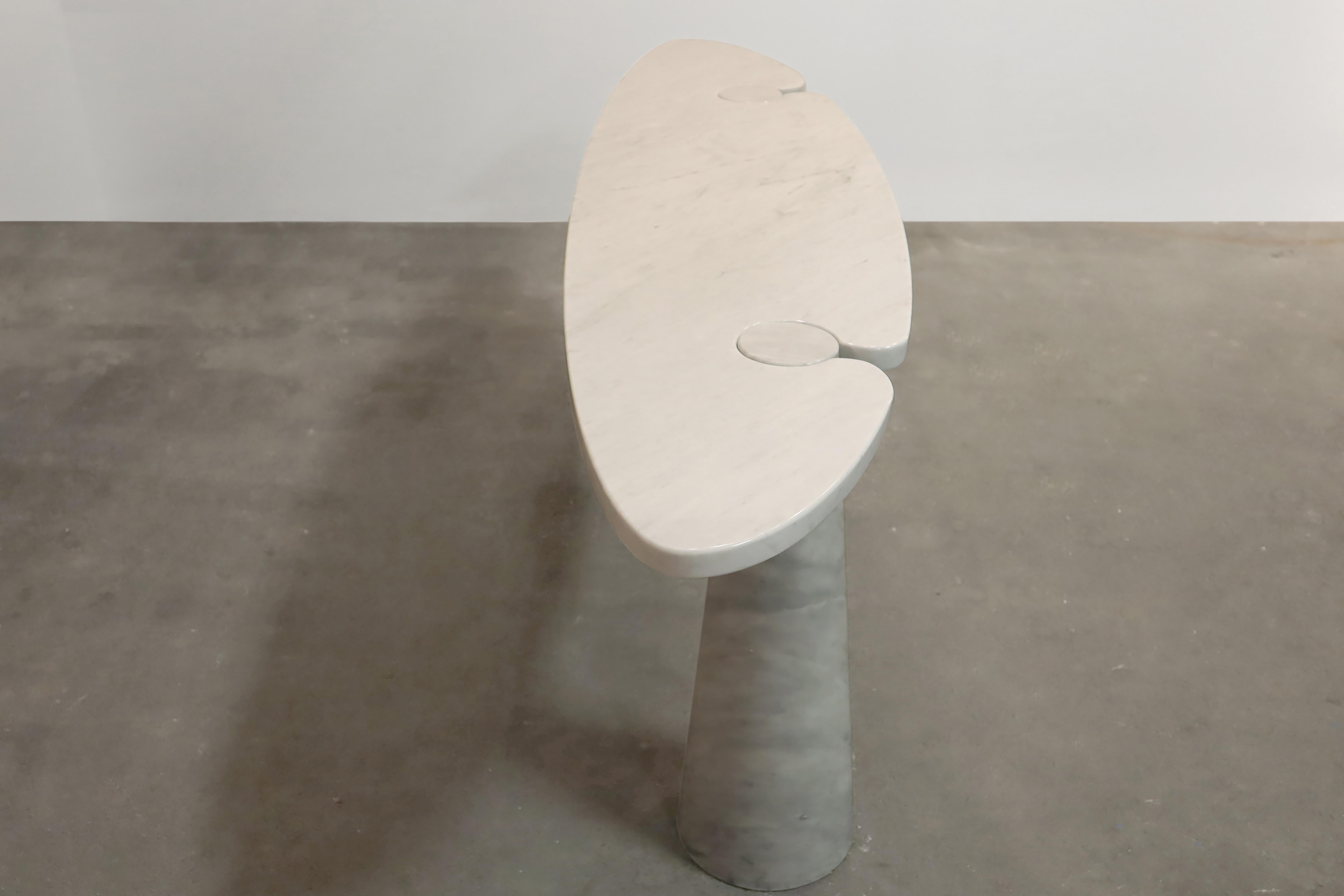 Table console Eros Mangiarotti en marbre de Carrare pour Skipper, Italie en vente 6