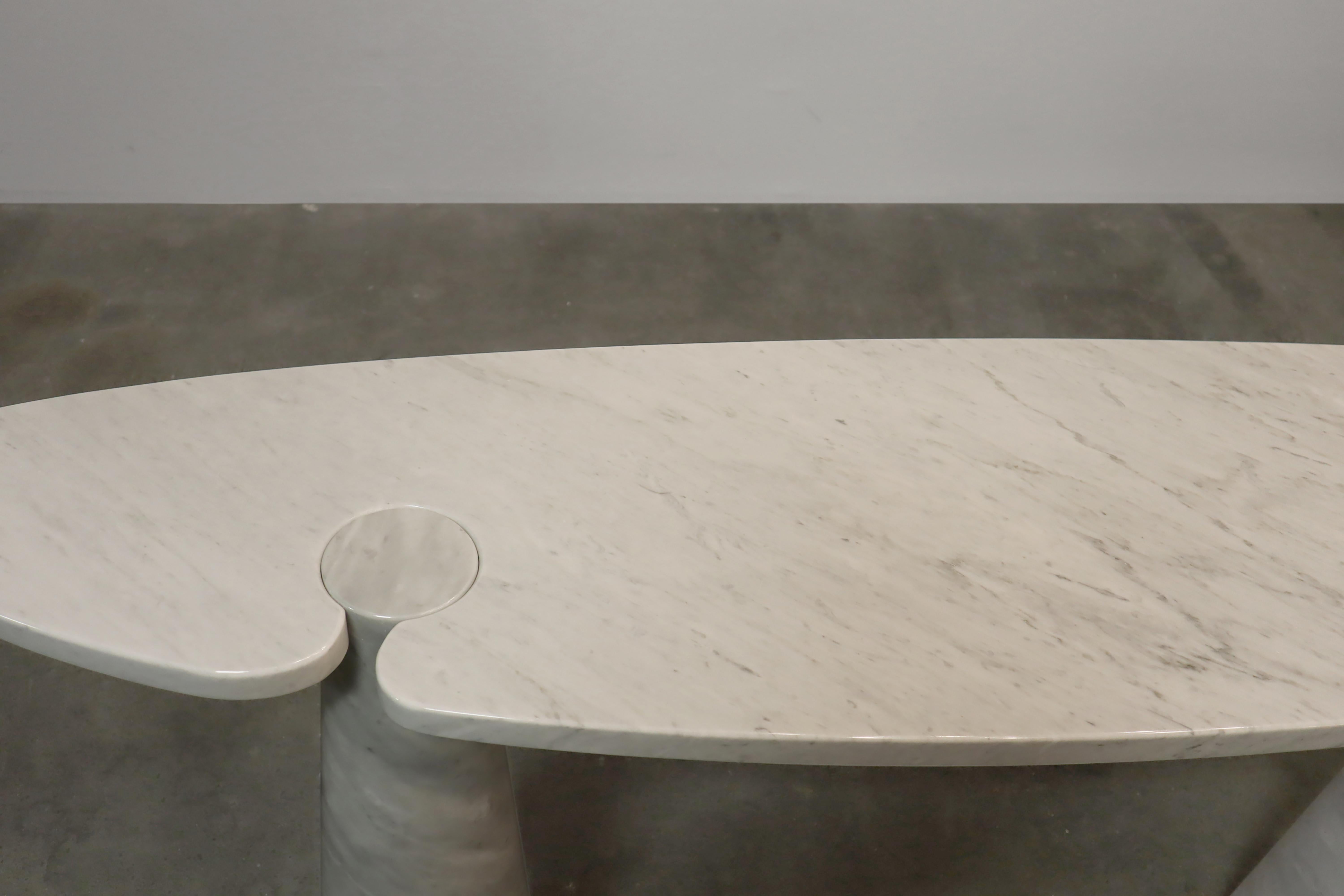 Table console Eros Mangiarotti en marbre de Carrare pour Skipper, Italie en vente 7