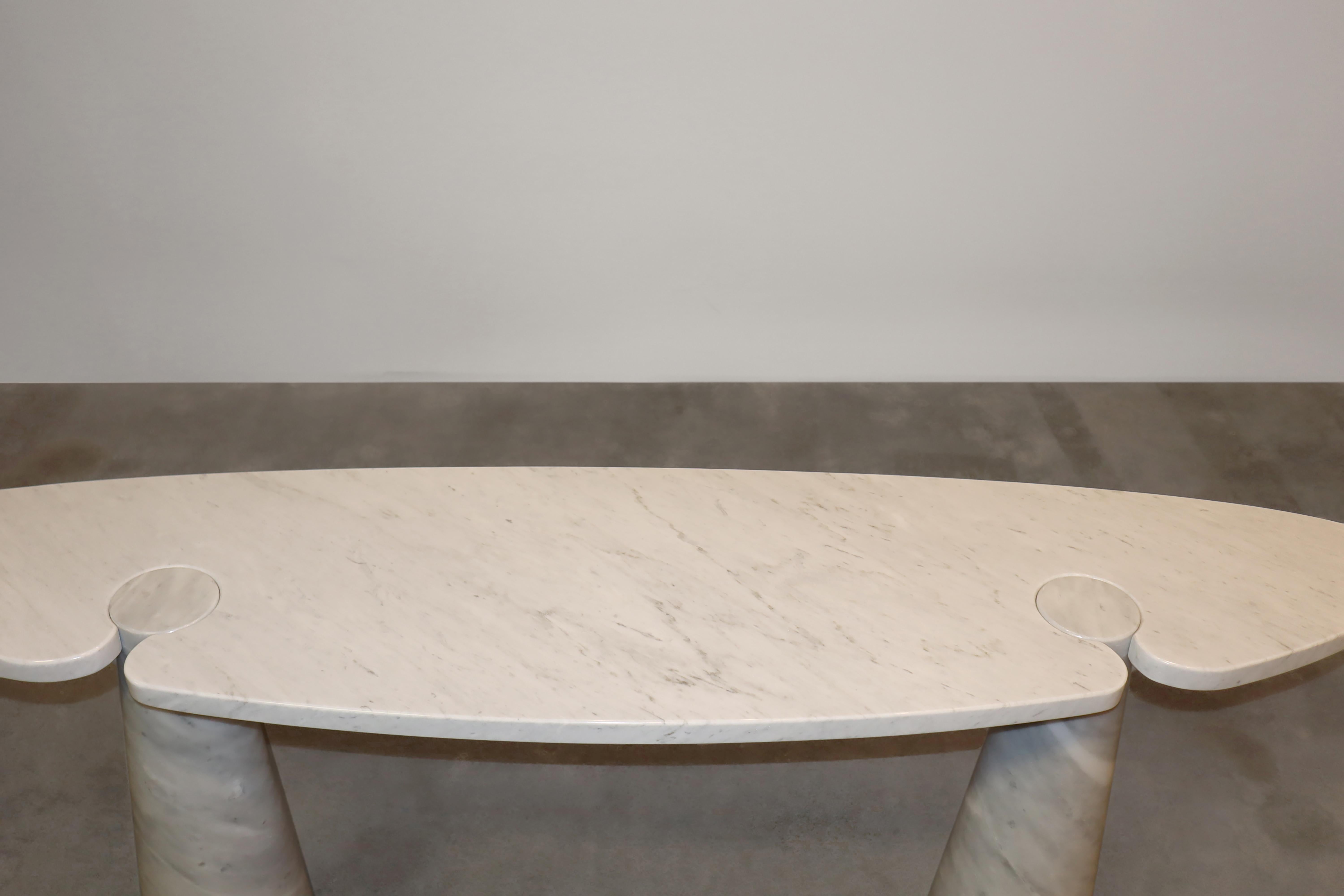 Mangiarotti Eros Console Table in Carrara Marble for Skipper, Italy For Sale 8