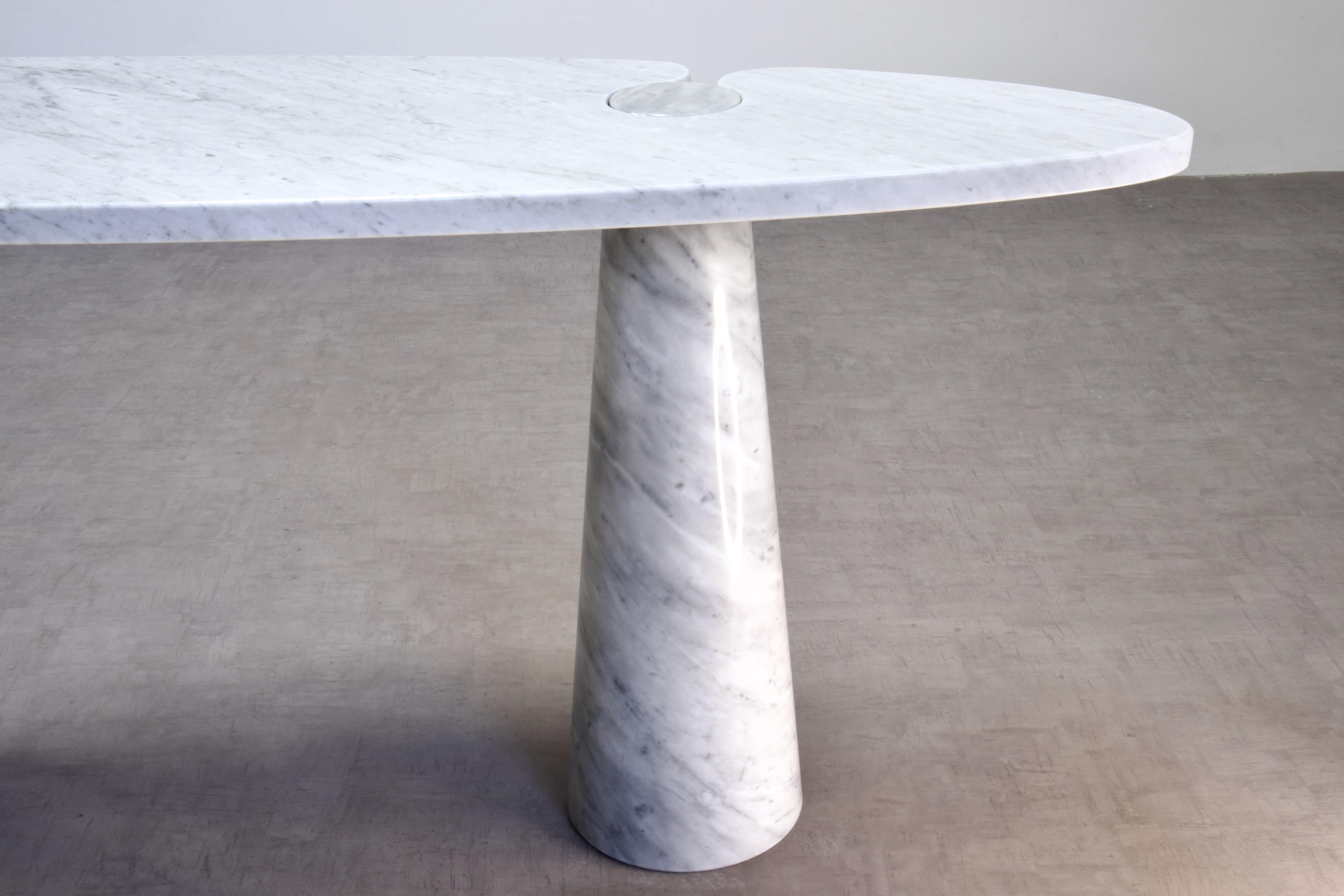 Mangiarotti Eros Console Table in Carrara Marble for Skipper, Italy For Sale 6