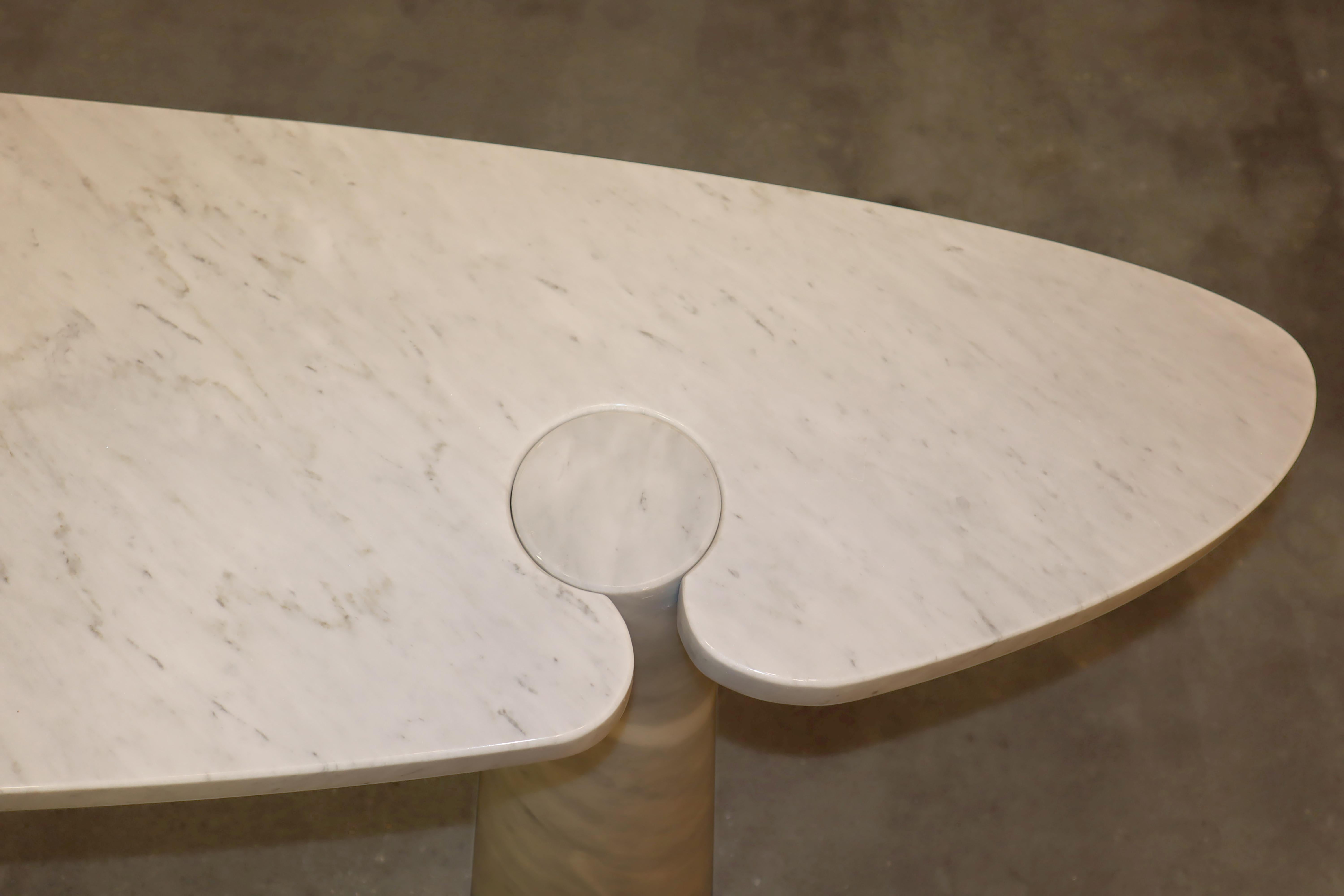 Table console Eros Mangiarotti en marbre de Carrare pour Skipper, Italie en vente 9