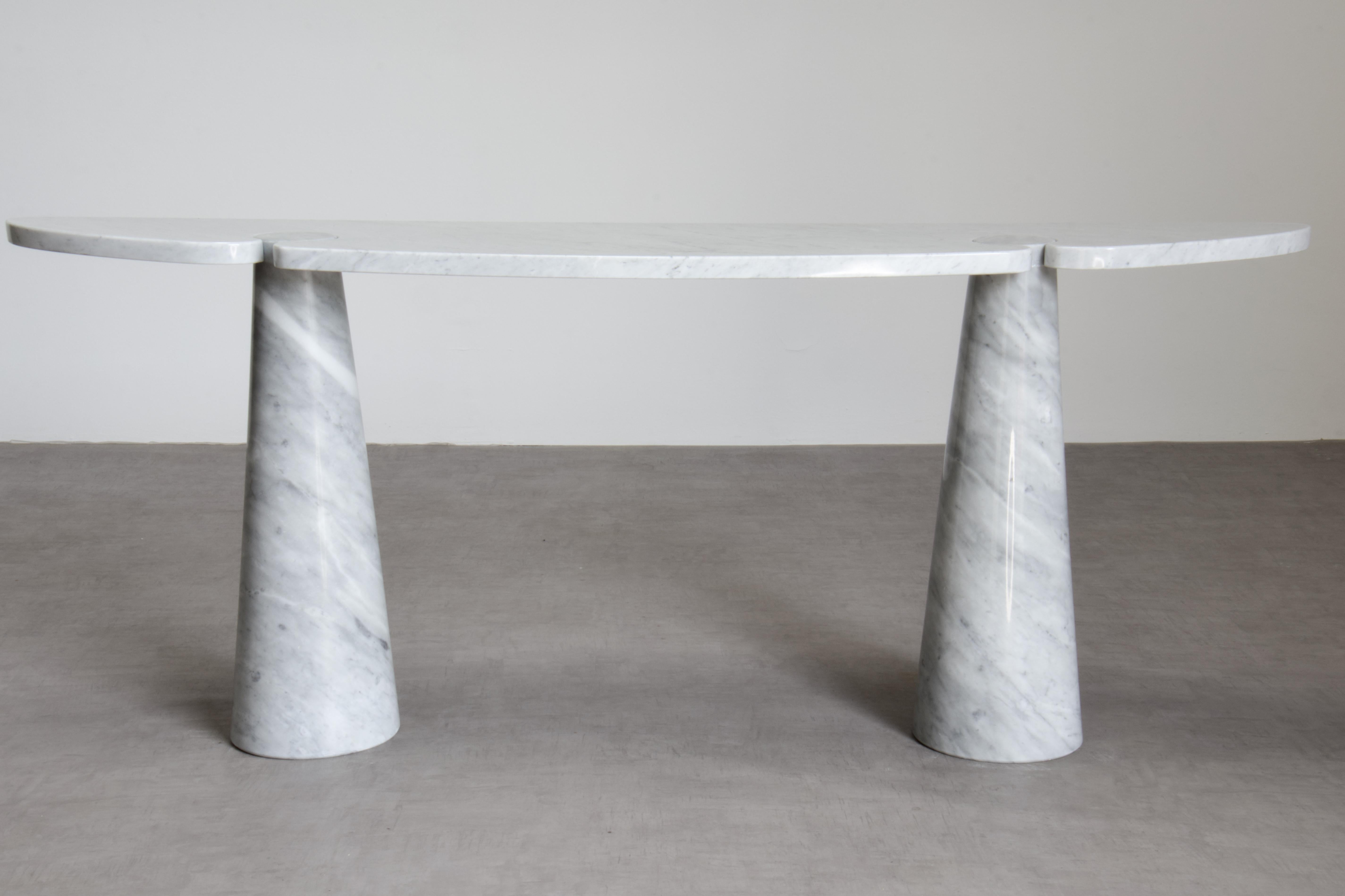 Mangiarotti Eros Console Table in Carrara Marble for Skipper, Italy For Sale 7