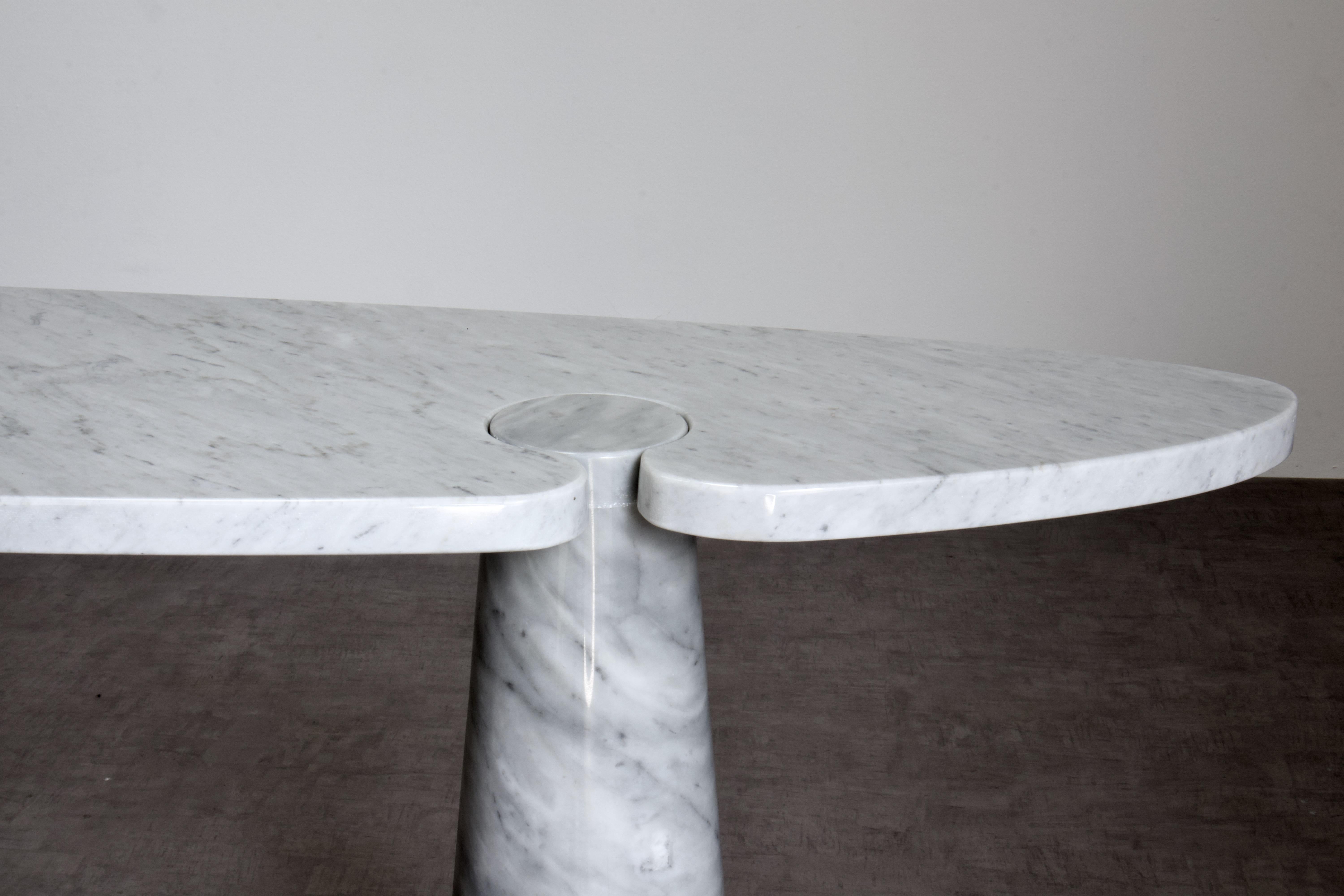 Mangiarotti Eros Console Table in Carrara Marble for Skipper, Italy For Sale 8