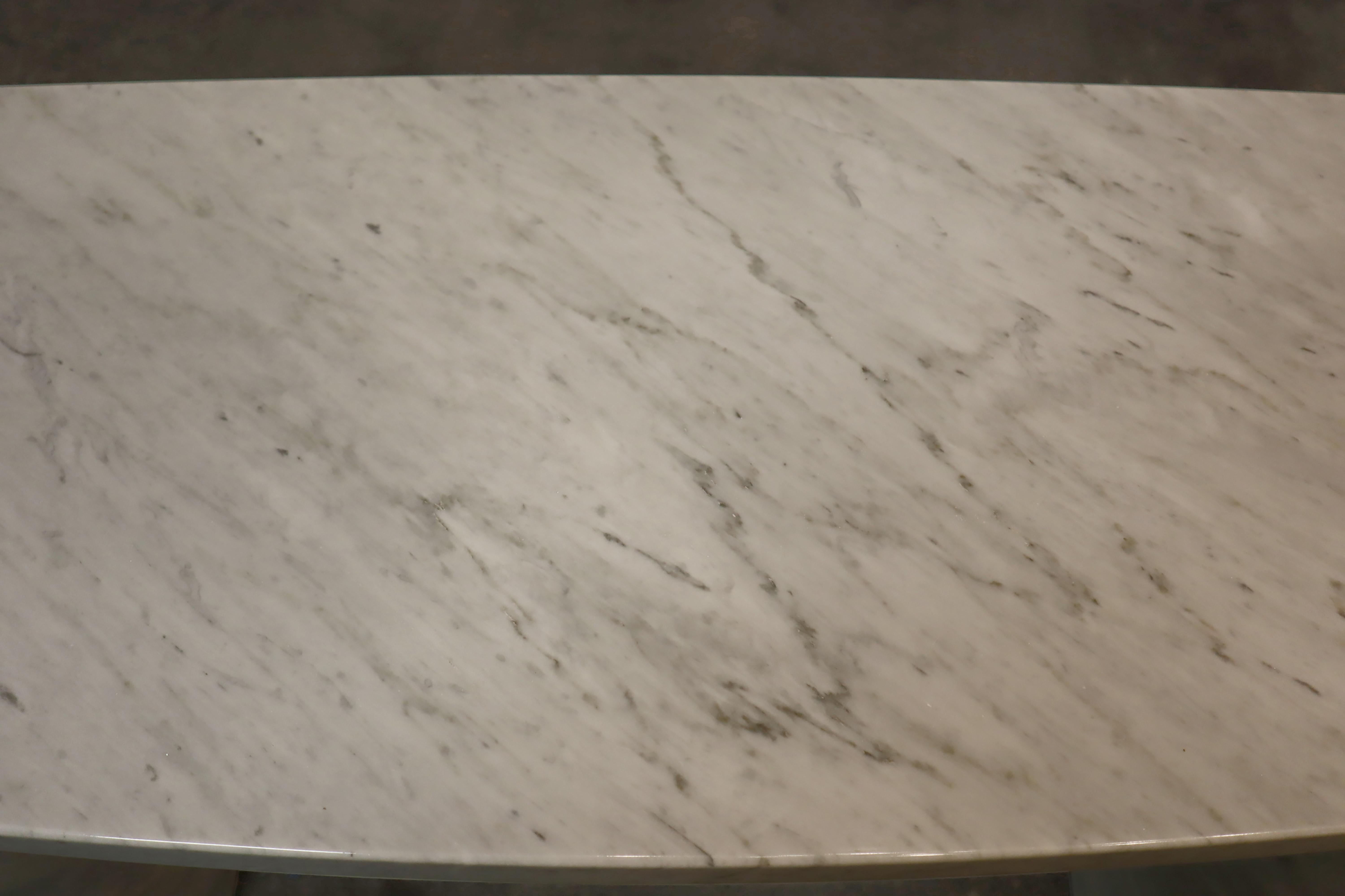 Table console Eros Mangiarotti en marbre de Carrare pour Skipper, Italie en vente 11