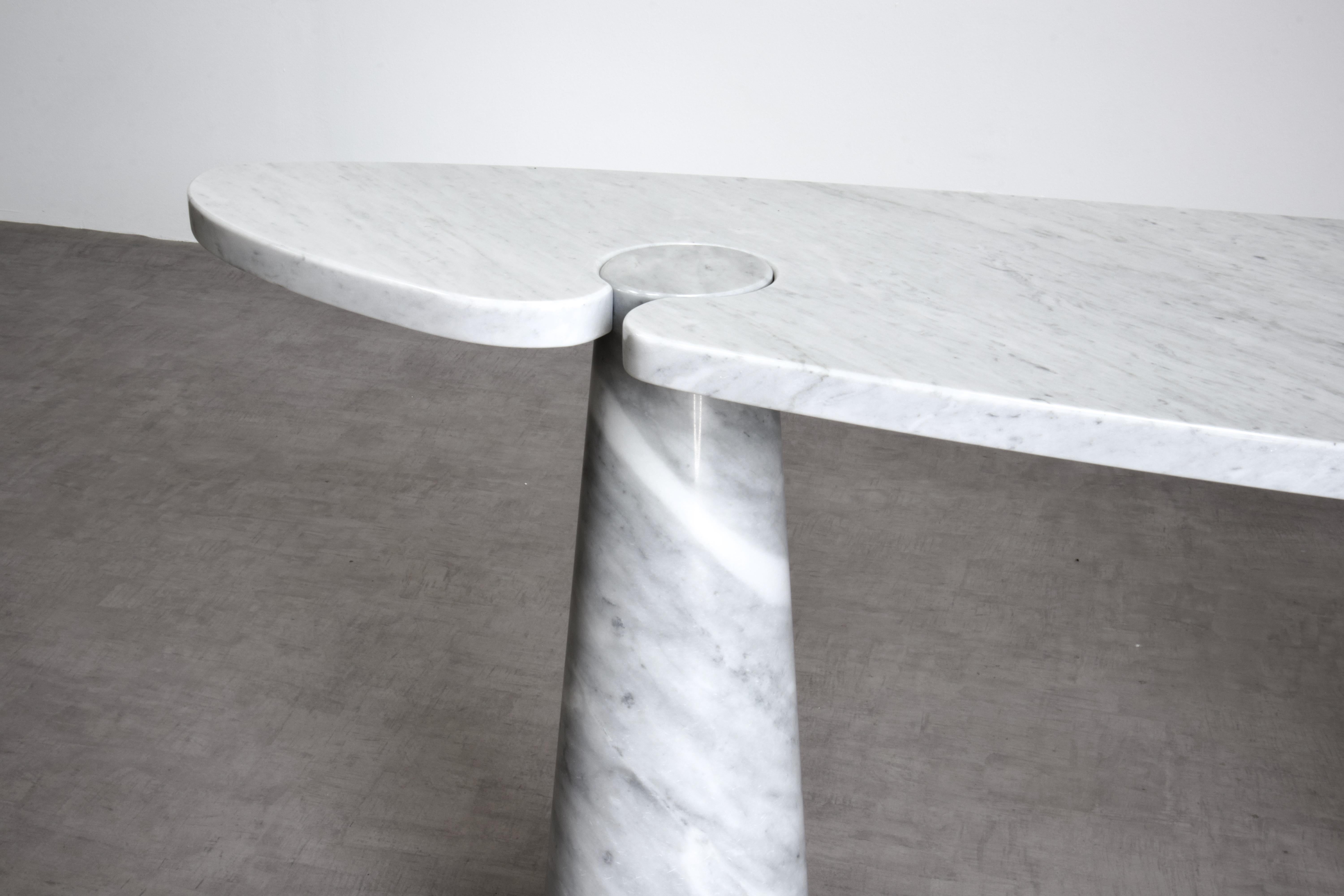 Mangiarotti Eros Console Table in Carrara Marble for Skipper, Italy For Sale 9