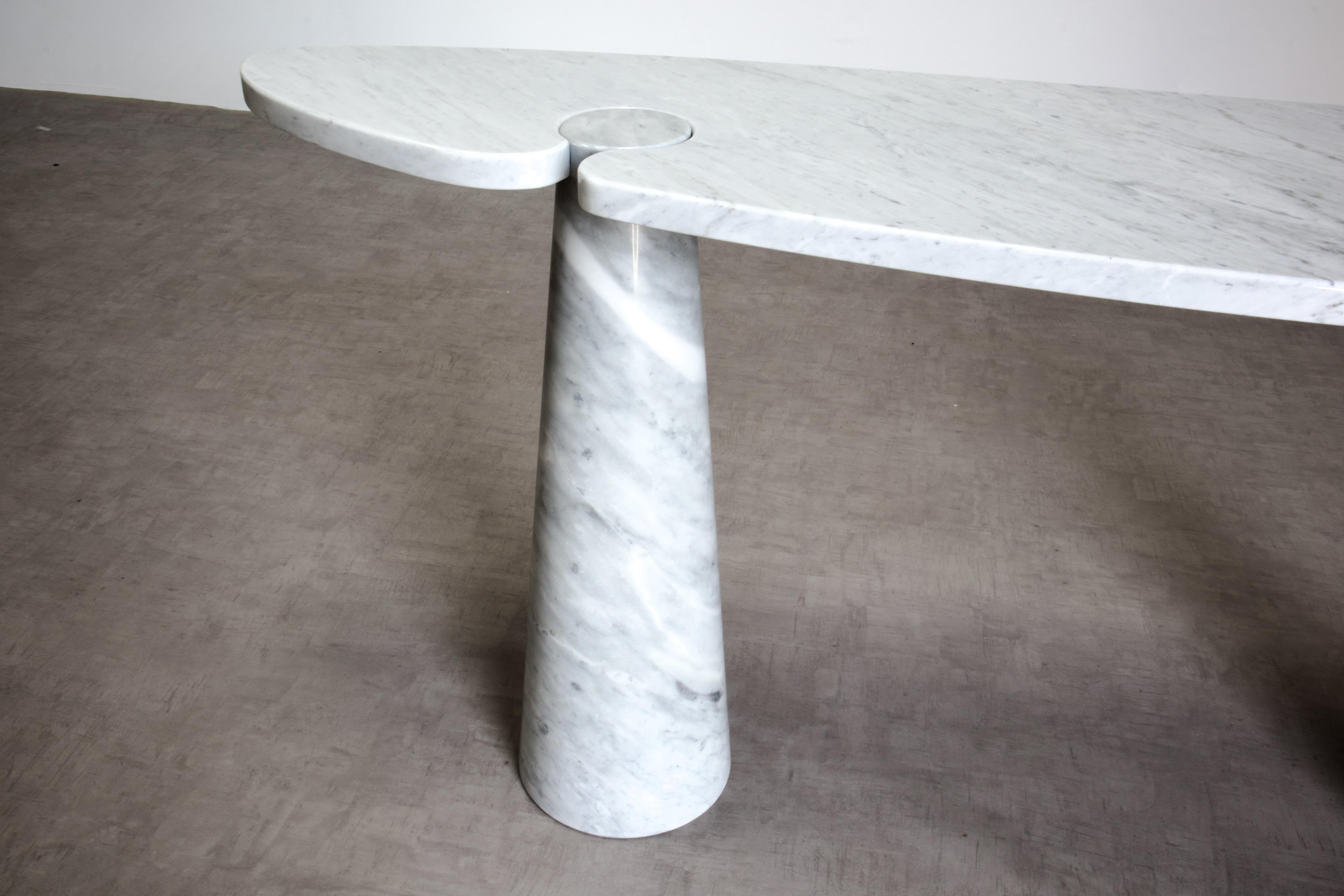 Mangiarotti Eros Console Table in Carrara Marble for Skipper, Italy For Sale 10