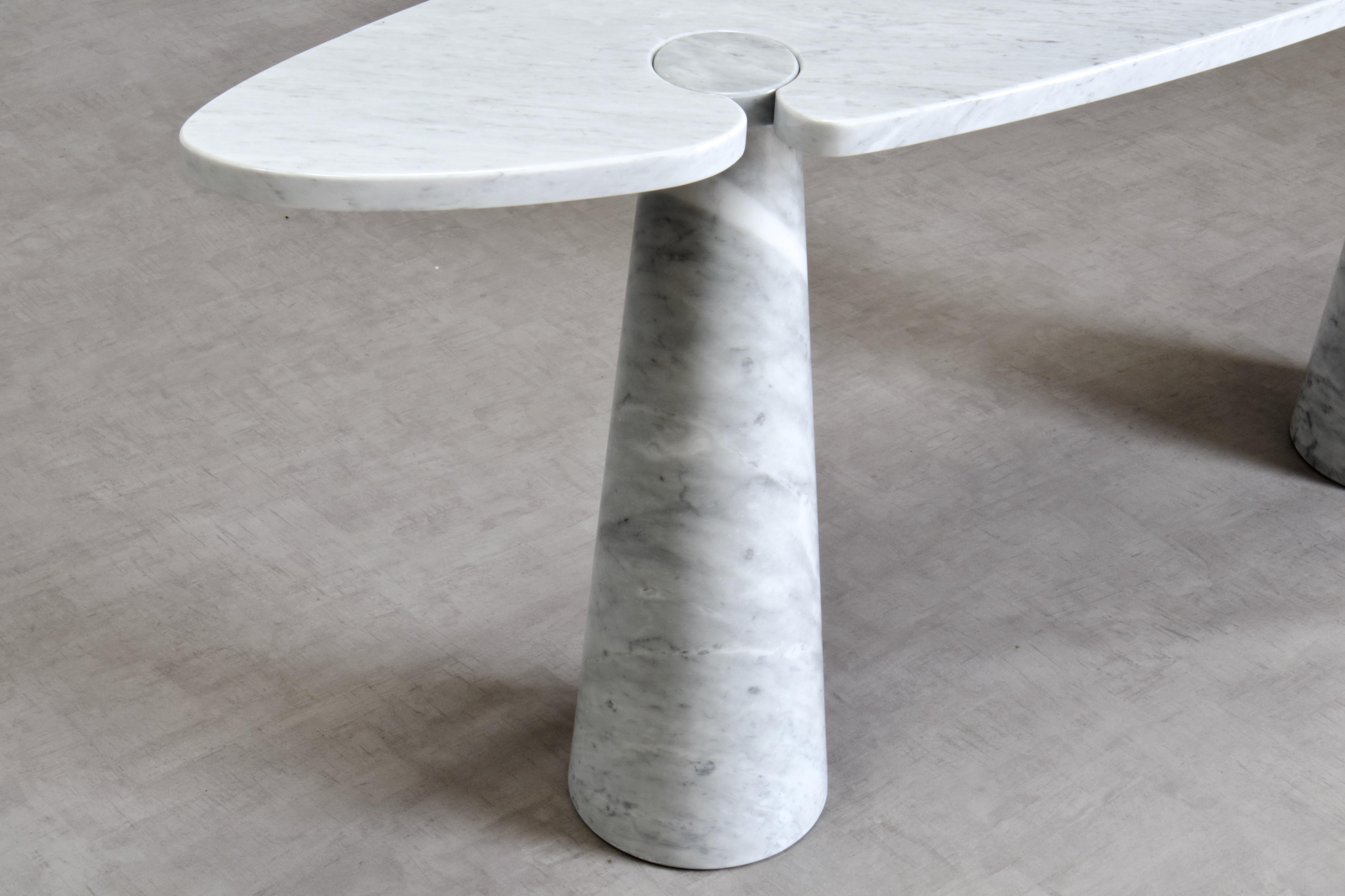 Mangiarotti Eros Console Table in Carrara Marble for Skipper, Italy For Sale 11