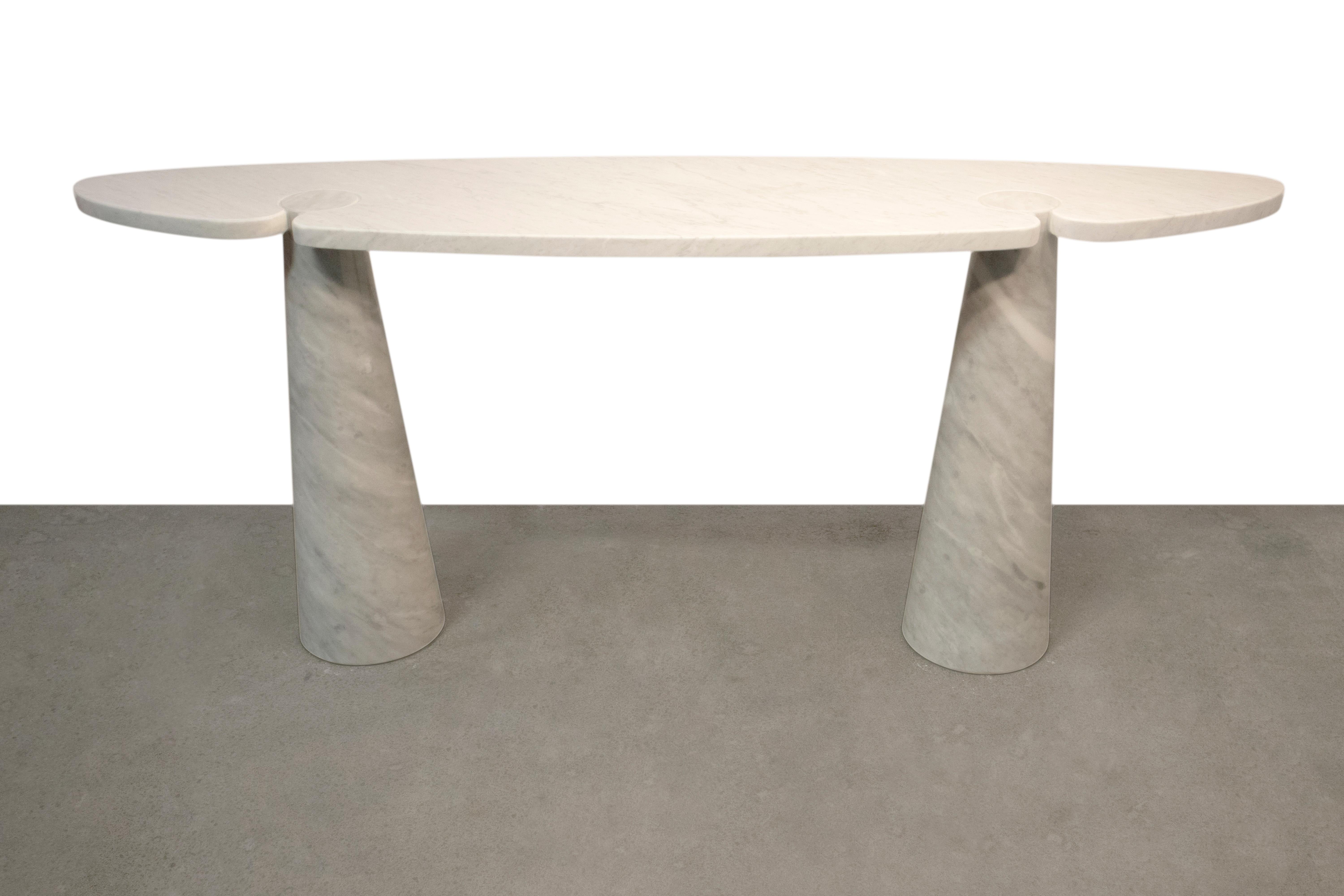 Mangiarotti Eros Console Table in Carrara Marble for Skipper, Italy In Good Condition For Sale In Grand Cayman, KY