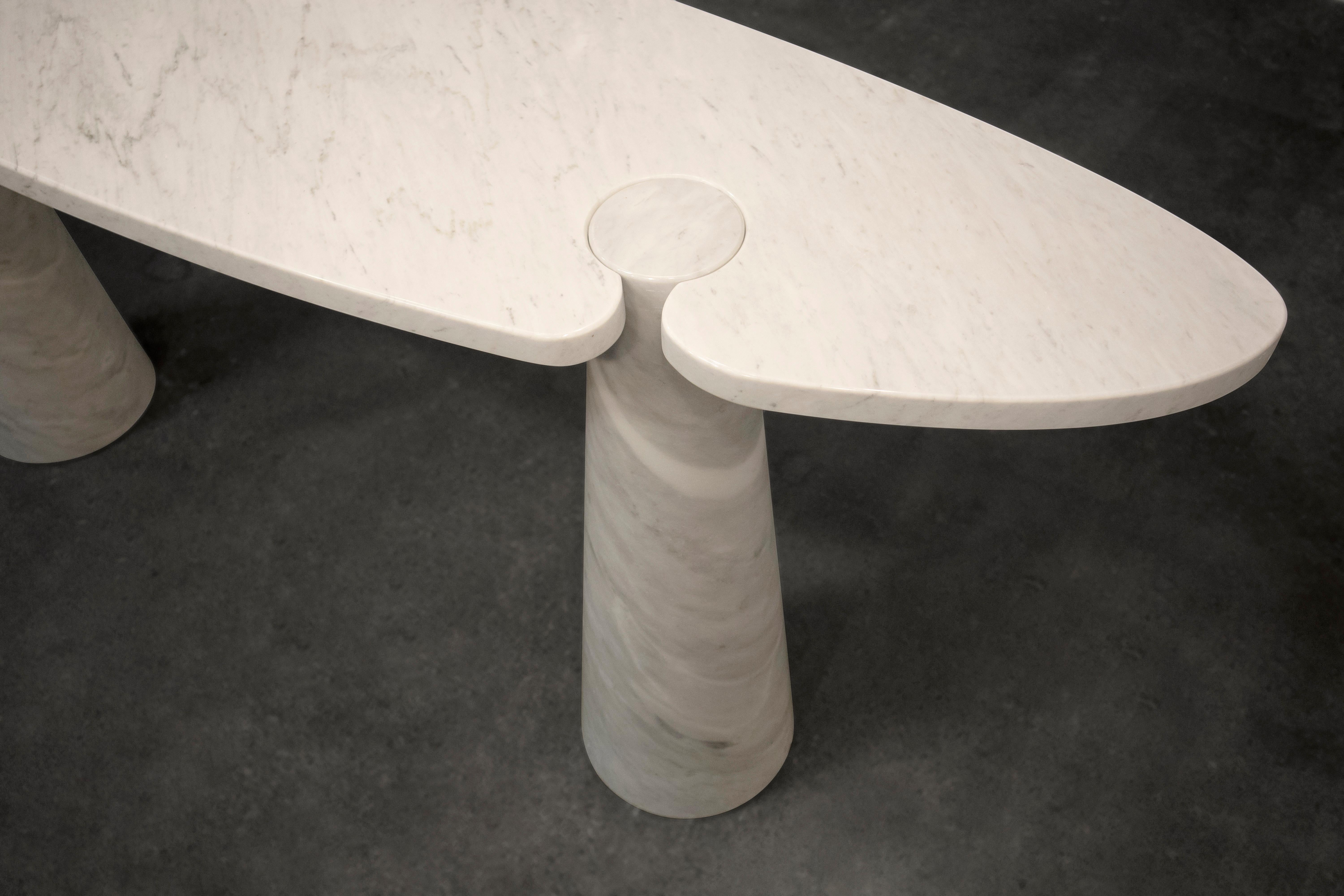 Mangiarotti Eros Console Table in Carrara Marble for Skipper, Italy For Sale 13