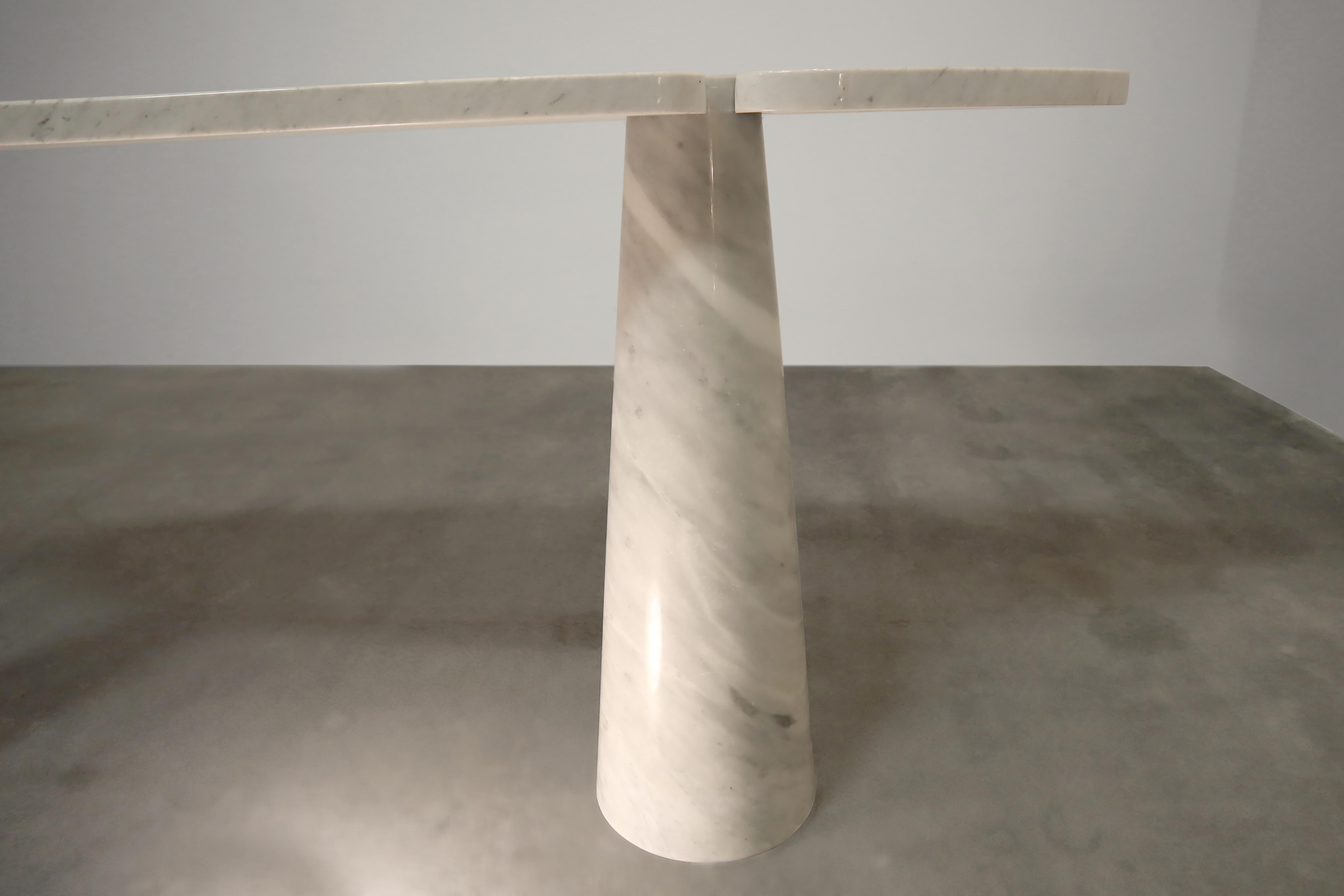 Table console Eros Mangiarotti en marbre de Carrare pour Skipper, Italie en vente 1