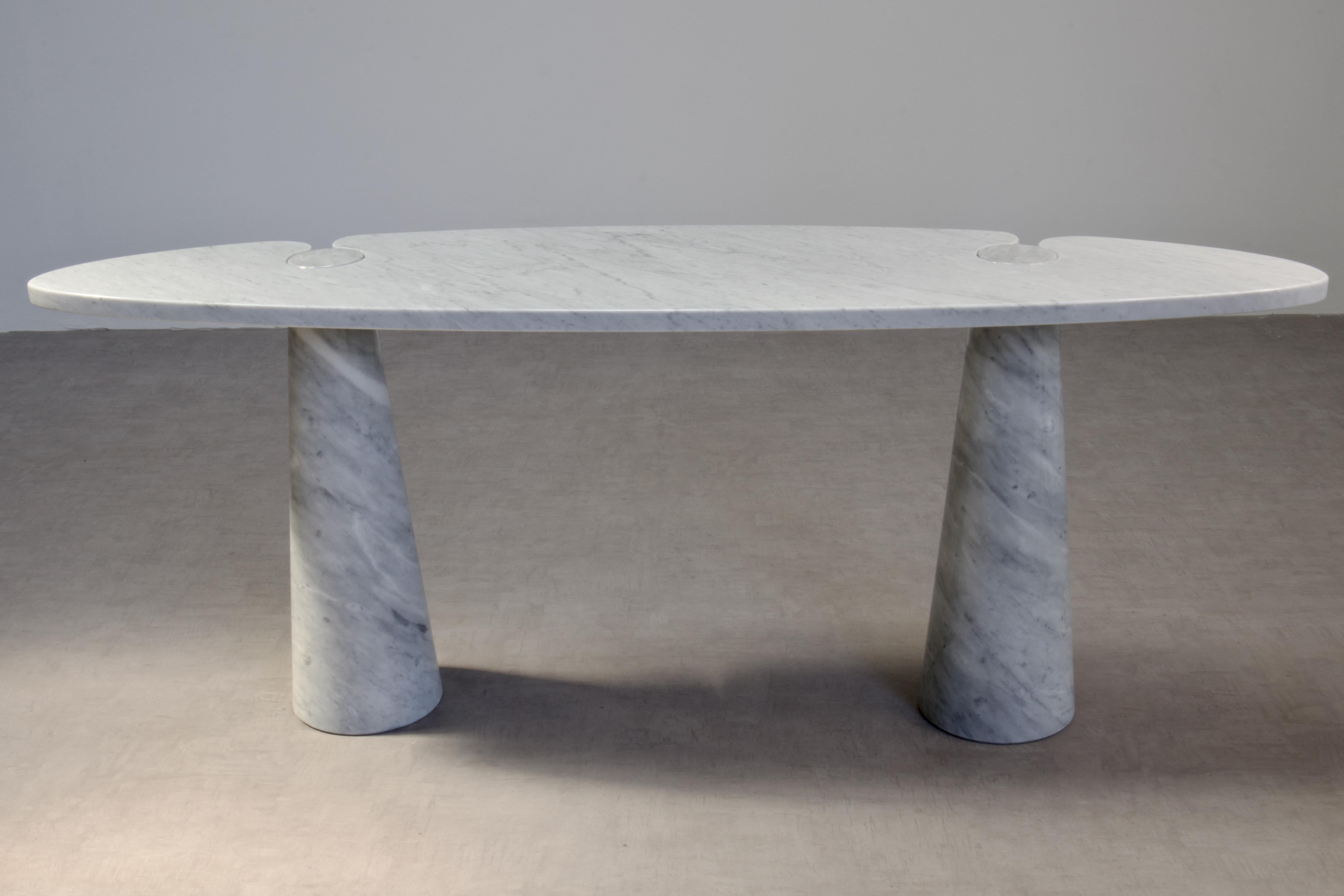 Late 20th Century Mangiarotti Eros Console Table in Carrara Marble for Skipper, Italy For Sale