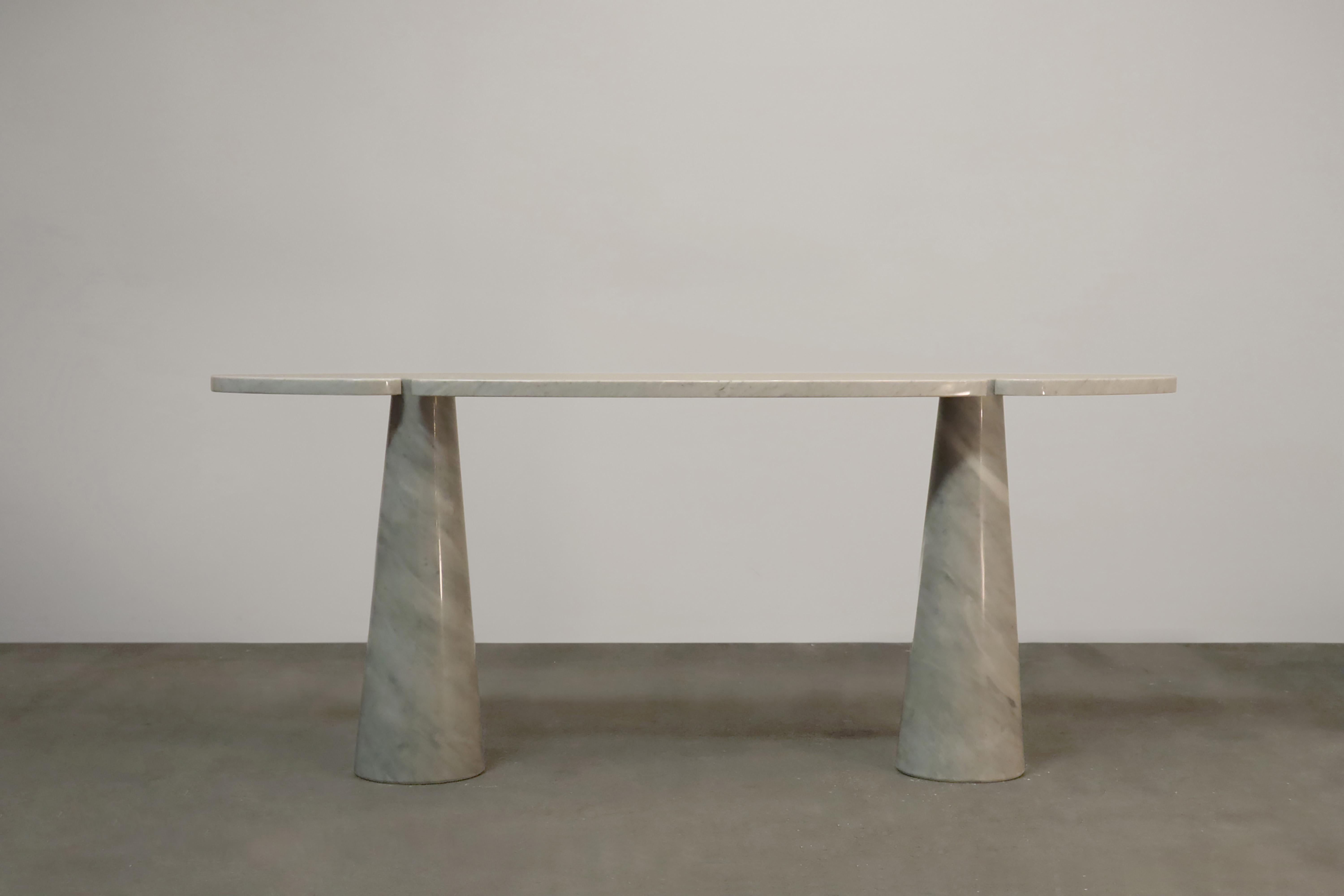 Table console Eros Mangiarotti en marbre de Carrare pour Skipper, Italie en vente 3