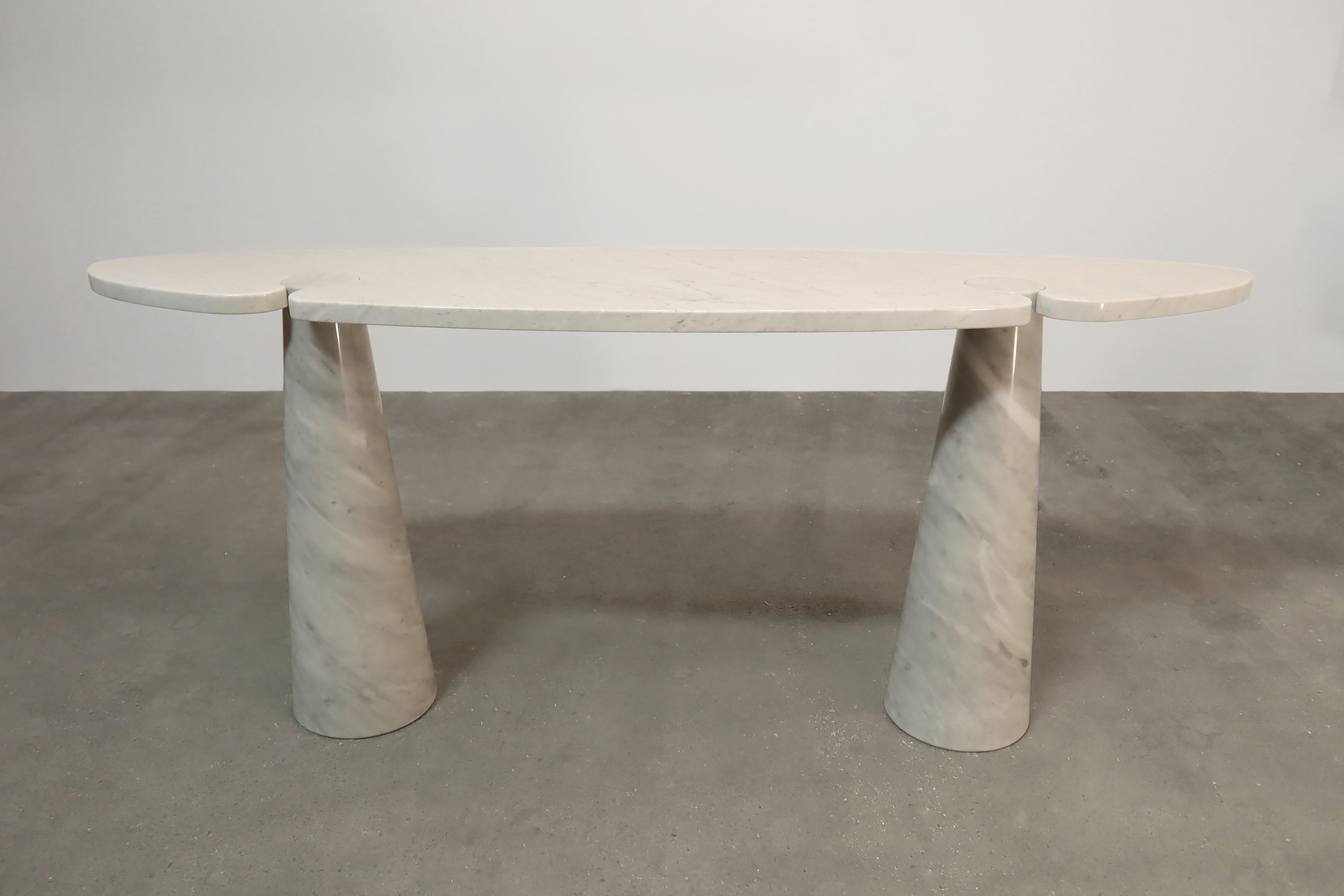 Mangiarotti Eros Console Table in Carrara Marble for Skipper, Italy For Sale 4