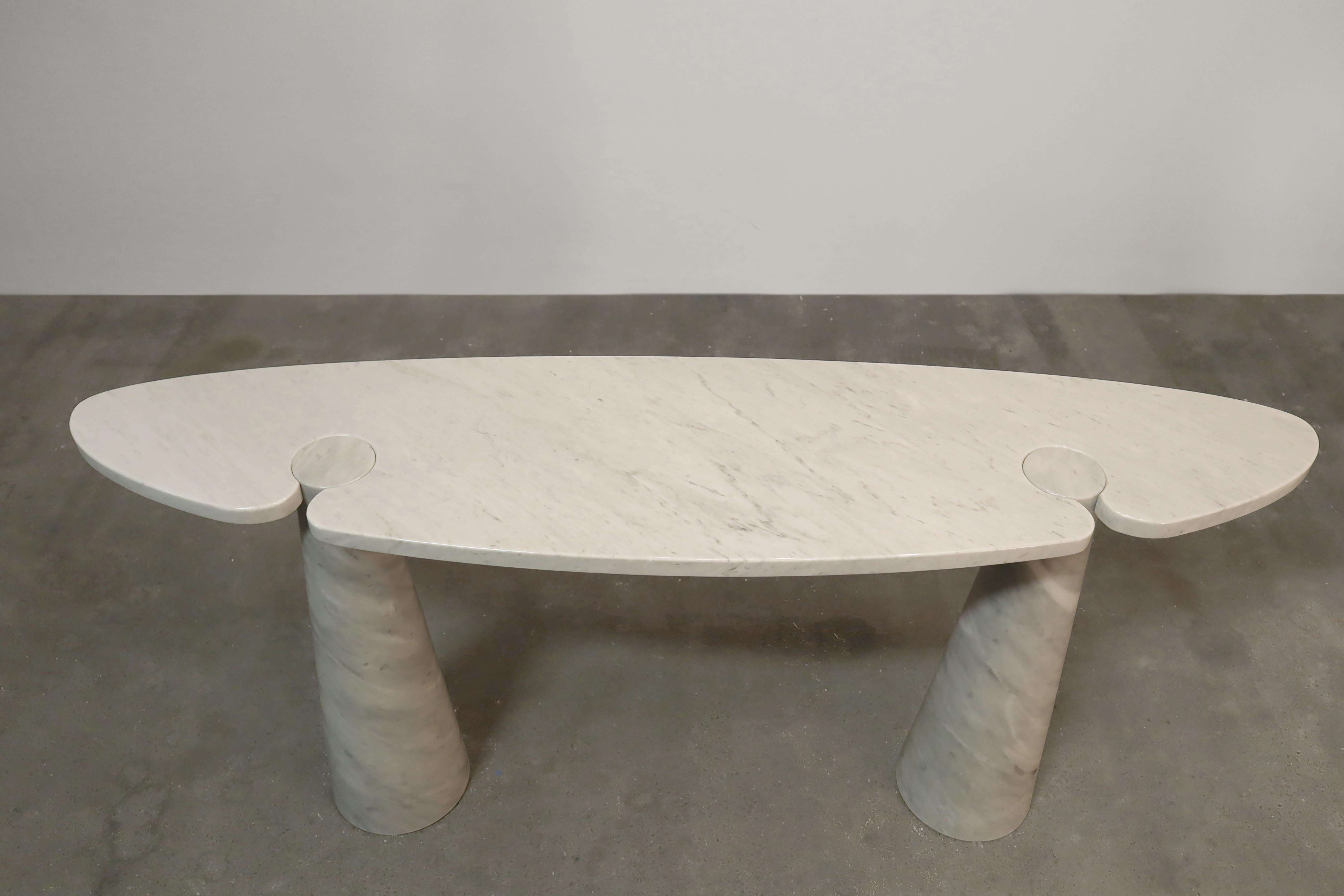 Mangiarotti Eros Console Table in Carrara Marble for Skipper, Italy For Sale 5