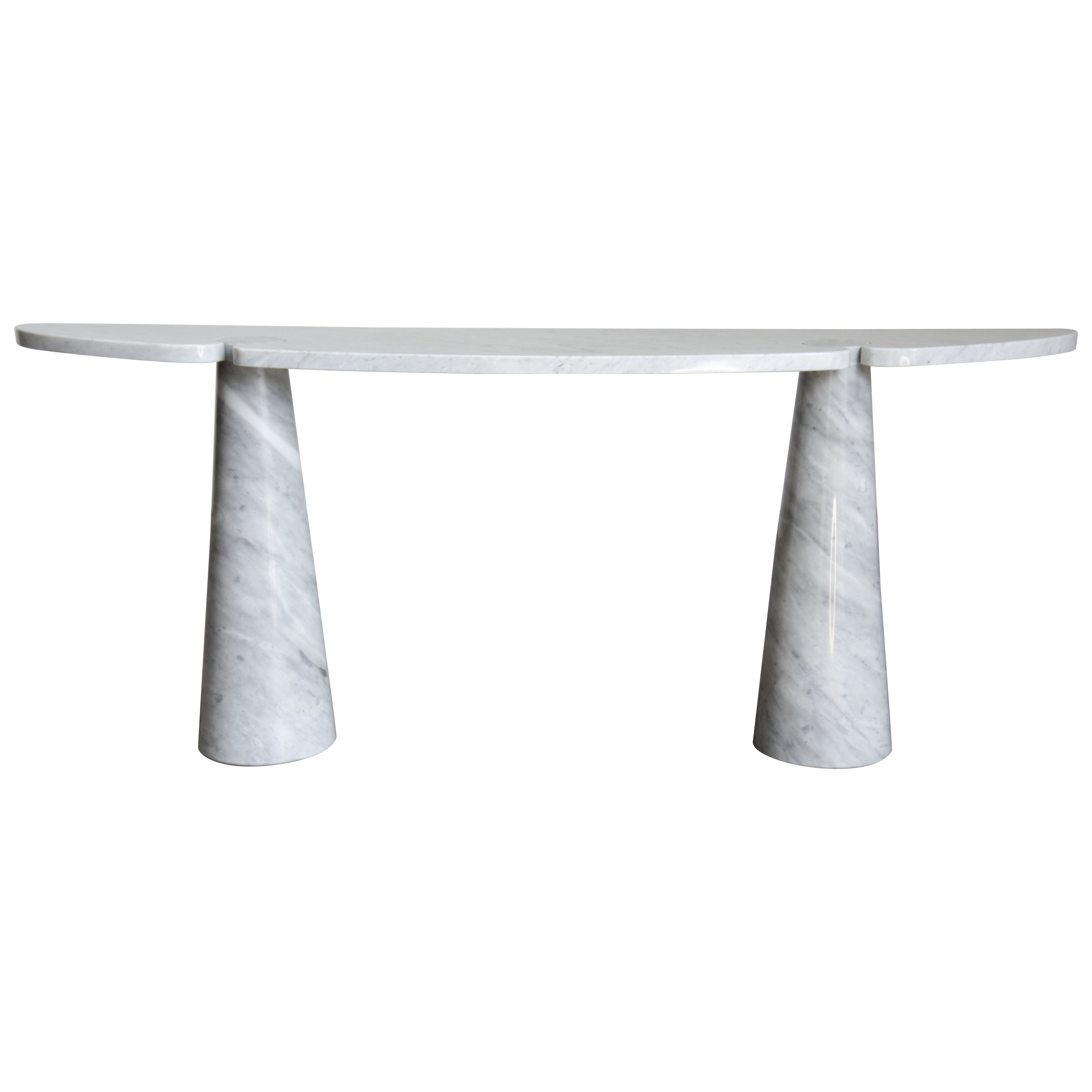 Mangiarotti Eros Console Table in Carrara Marble for Skipper, Italy