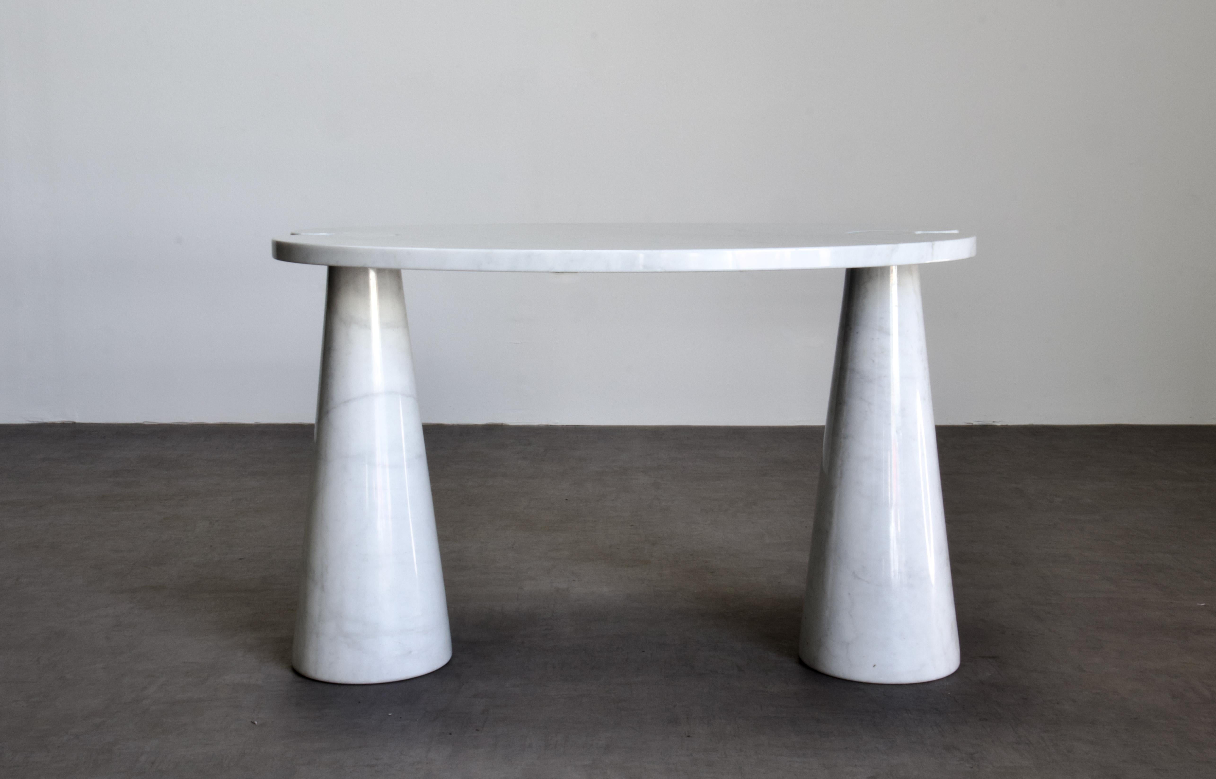 Pierre Mangiarotti Table de bureau ou console Eros en marbre de Carrare pour Skipper 1970 Italie en vente