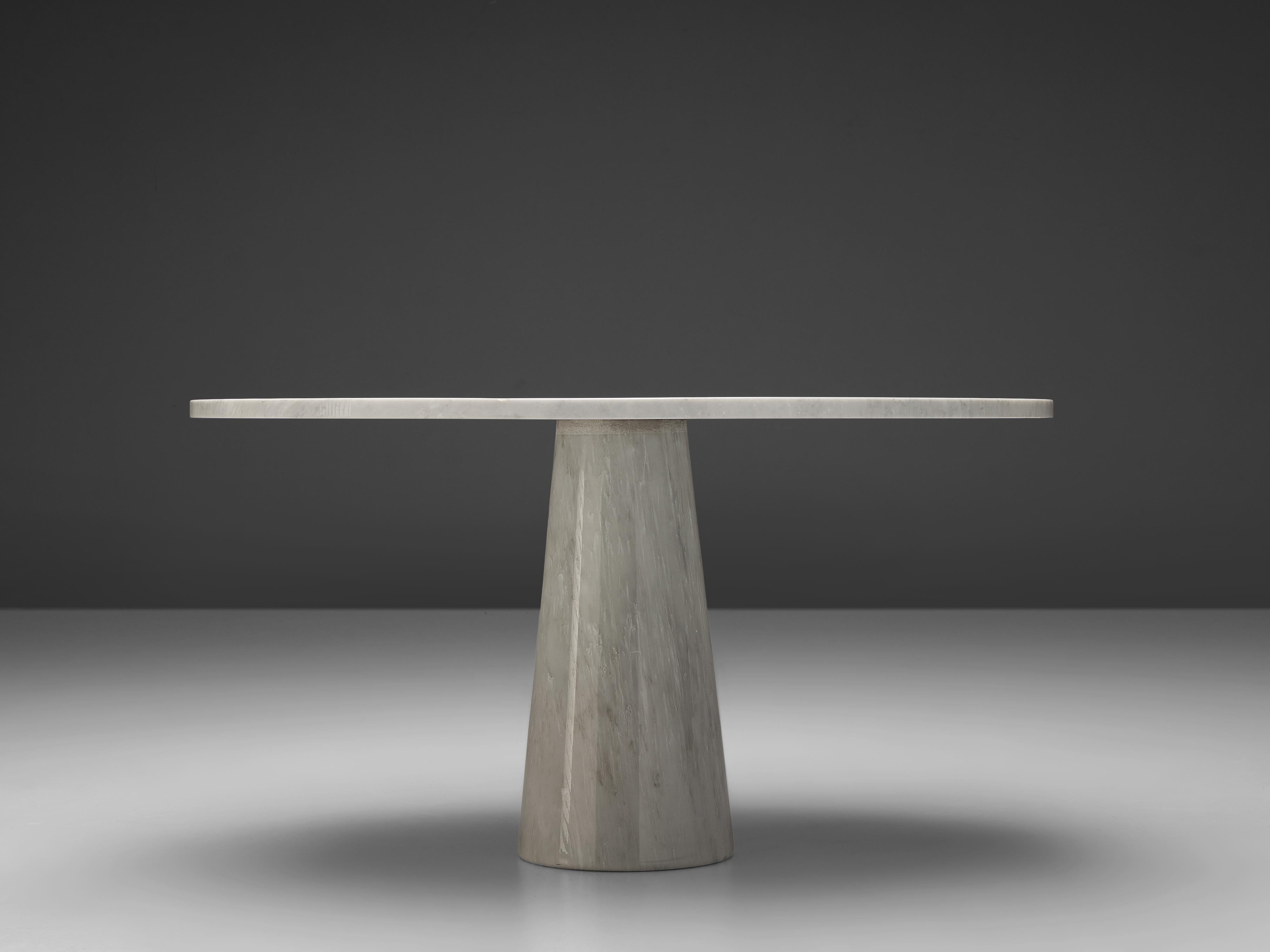 Mangiarotti ‘Eros’ Marble Table with Bozzi ‘Ariston’ Chairs and Stilnovo Lamp 8
