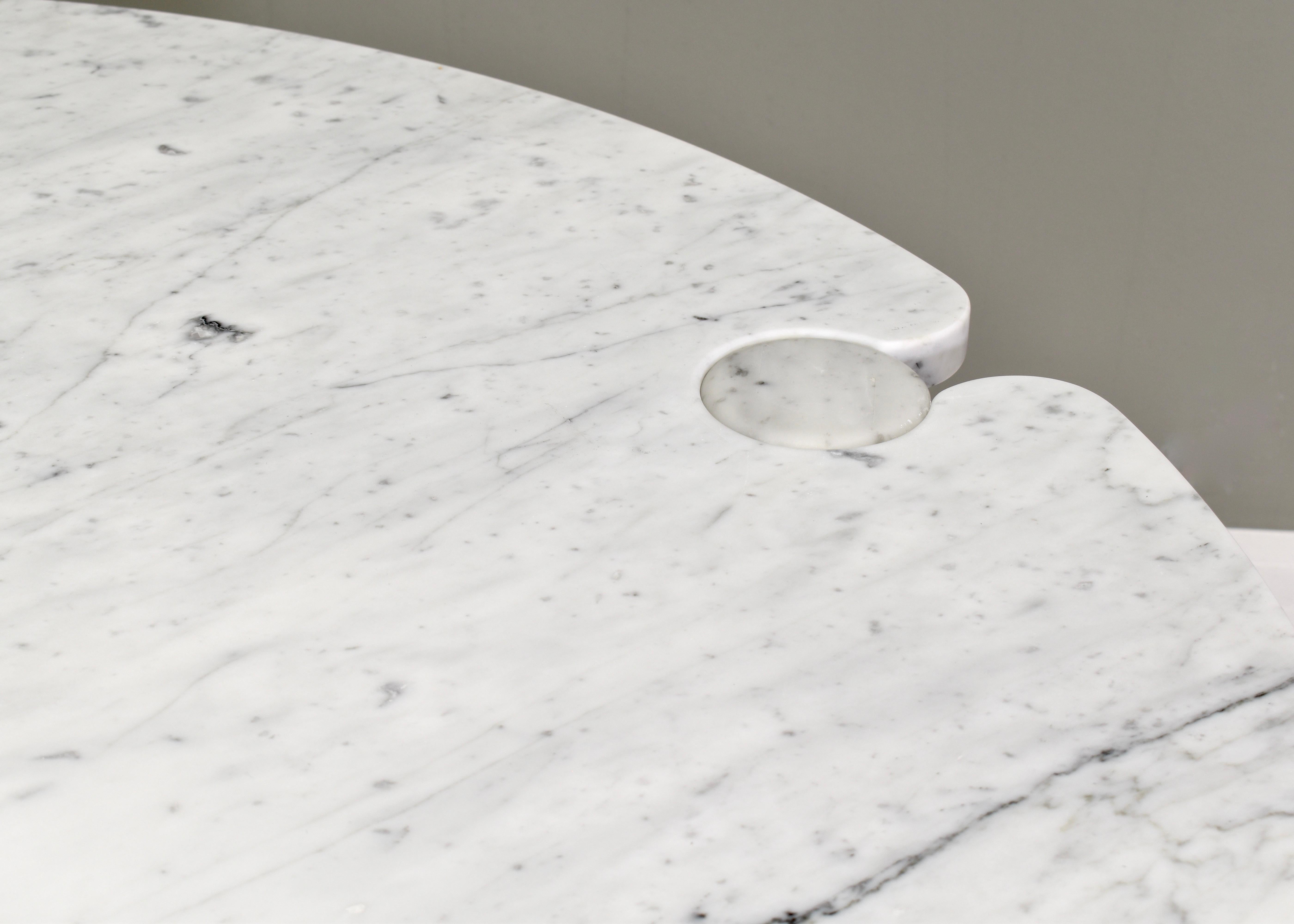 Table de salle à manger ronde Mangiarotti Eros en marbre de Carrare Skipper, Italie, vers 1970 en vente 6