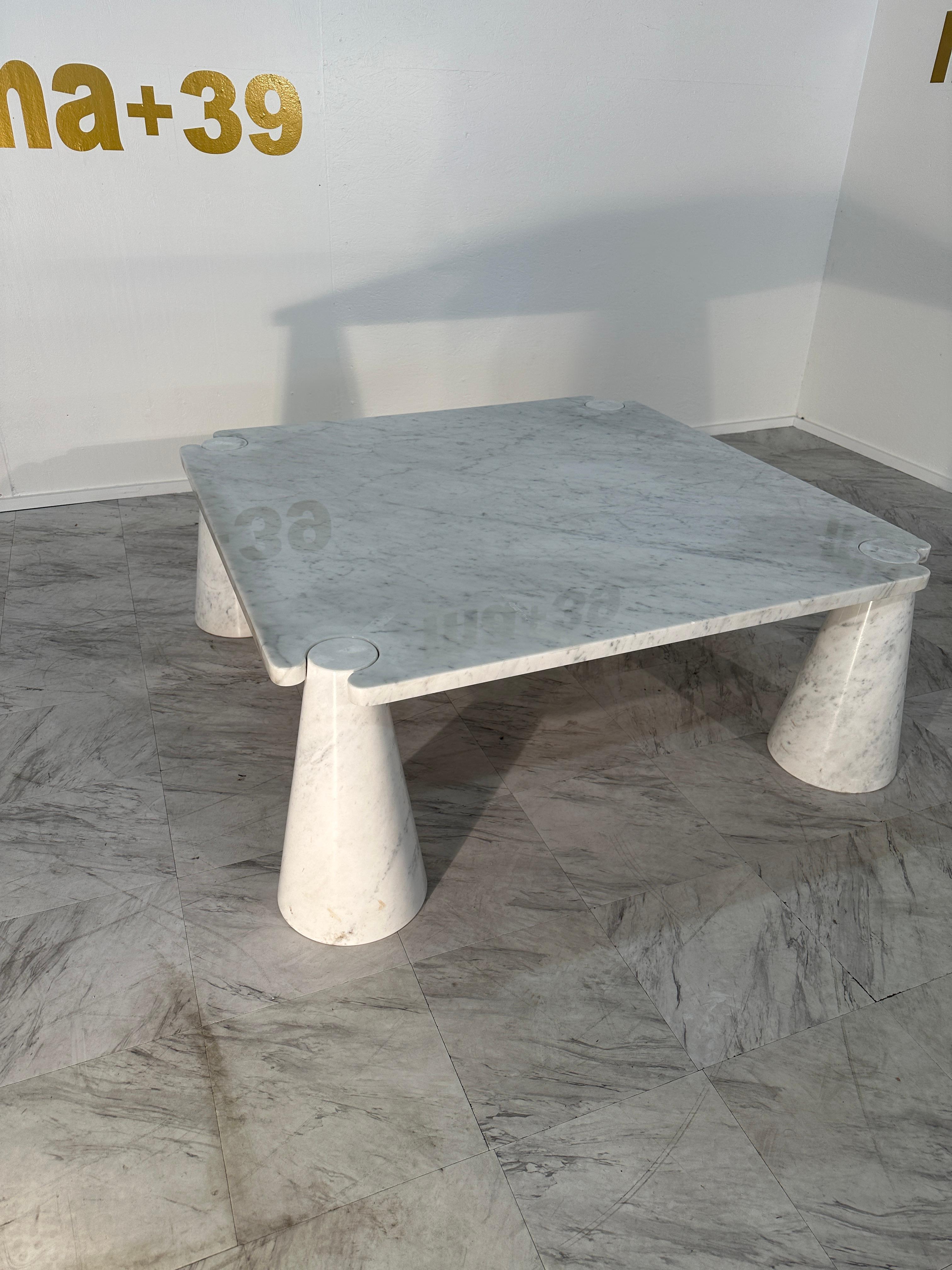 Mangiarotti 'Eros' Square Carrara Marble Coffee Table, Italy, 1970's For Sale 4
