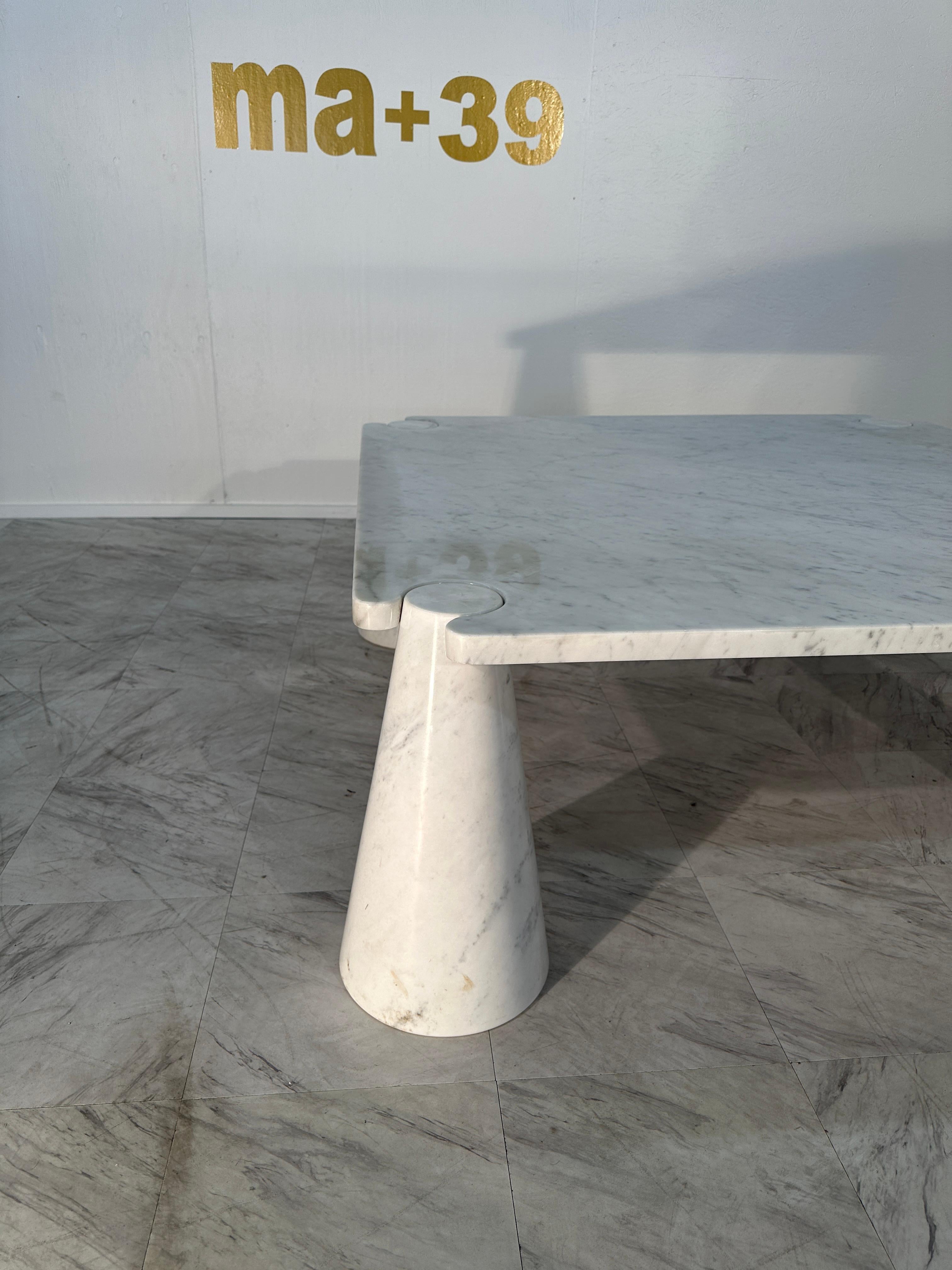 Mangiarotti 'Eros' Square Carrara Marble Coffee Table, Italy, 1970's For Sale 5