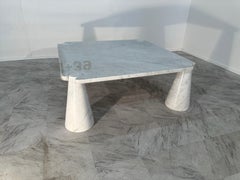Mangiarotti 'Eros' Square Carrara Marble Coffee Table, Italy, 1970's