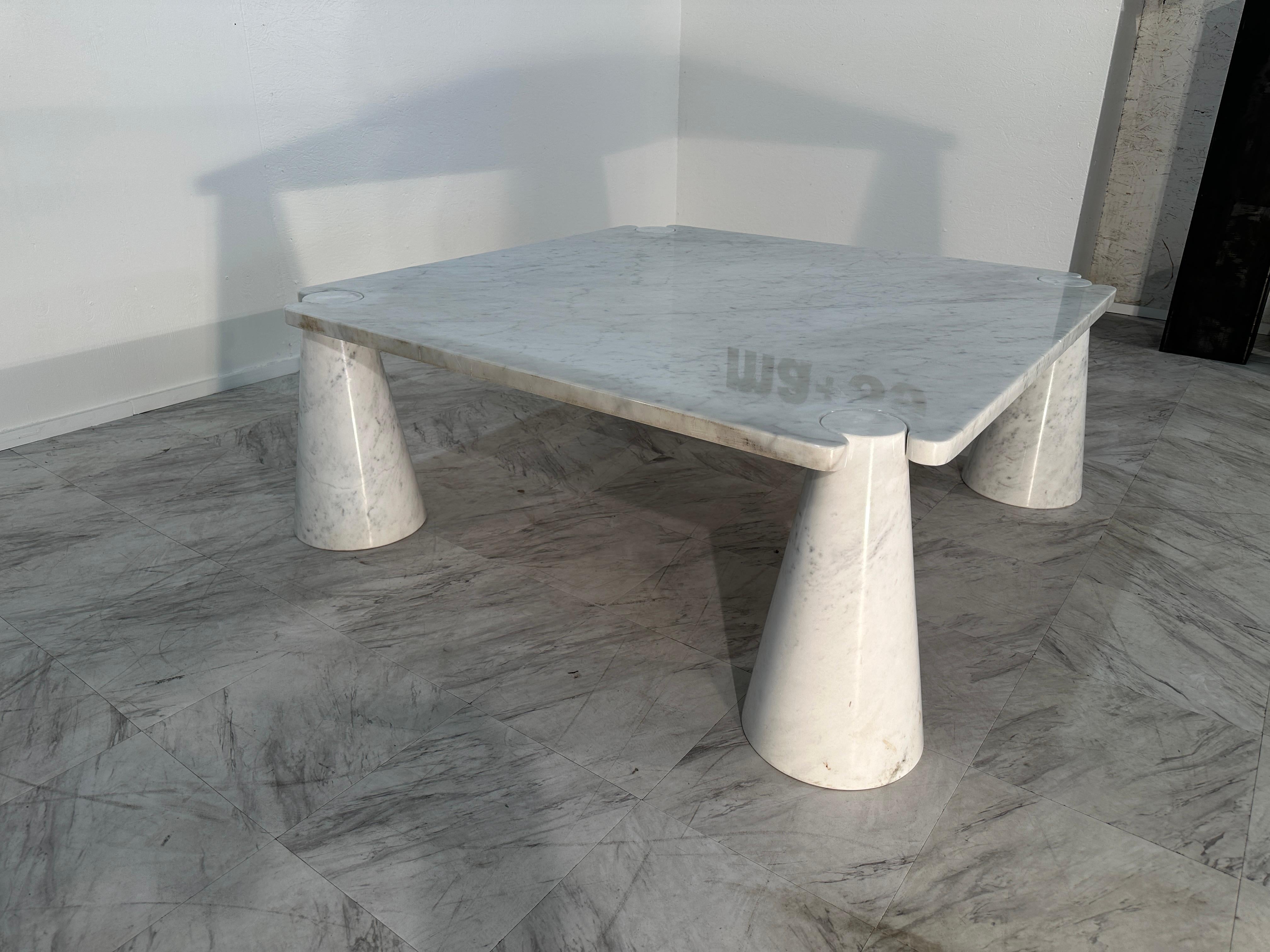 Italian Mangiarotti 'Eros' Square Carrara Marble Coffee Table, Italy, 1970's For Sale