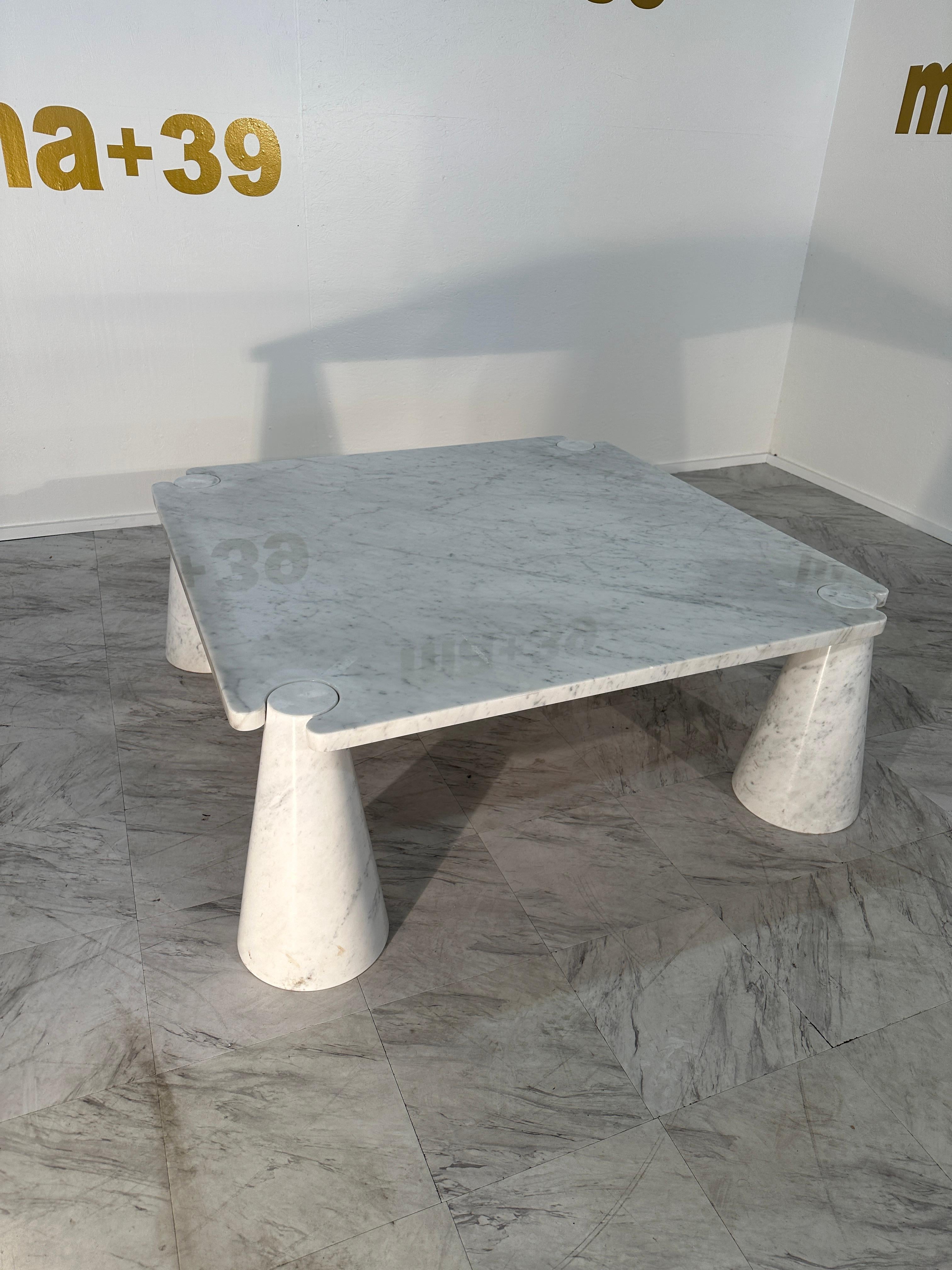 Mangiarotti 'Eros' Square Carrara Marble Coffee Table, Italy, 1970's For Sale 2