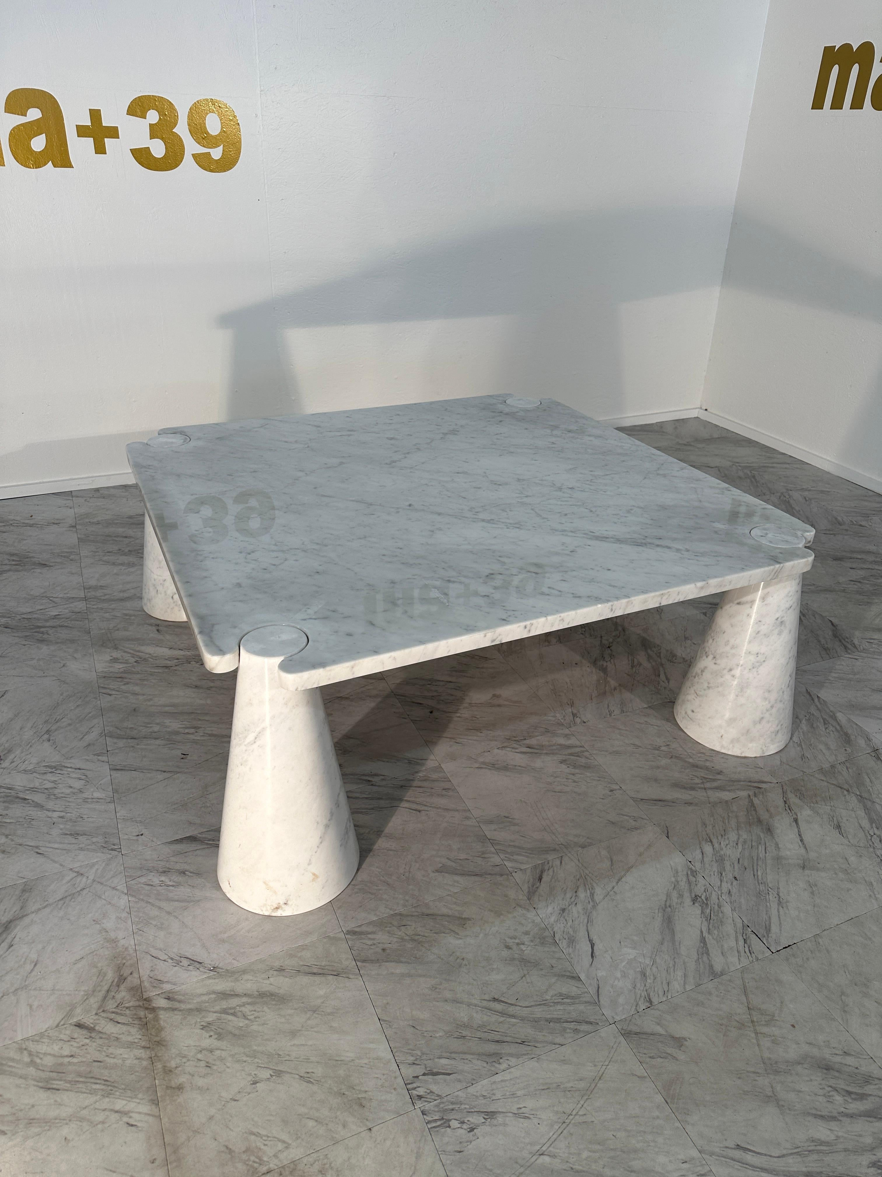 Mangiarotti 'Eros' Square Carrara Marble Coffee Table, Italy, 1970's For Sale 3