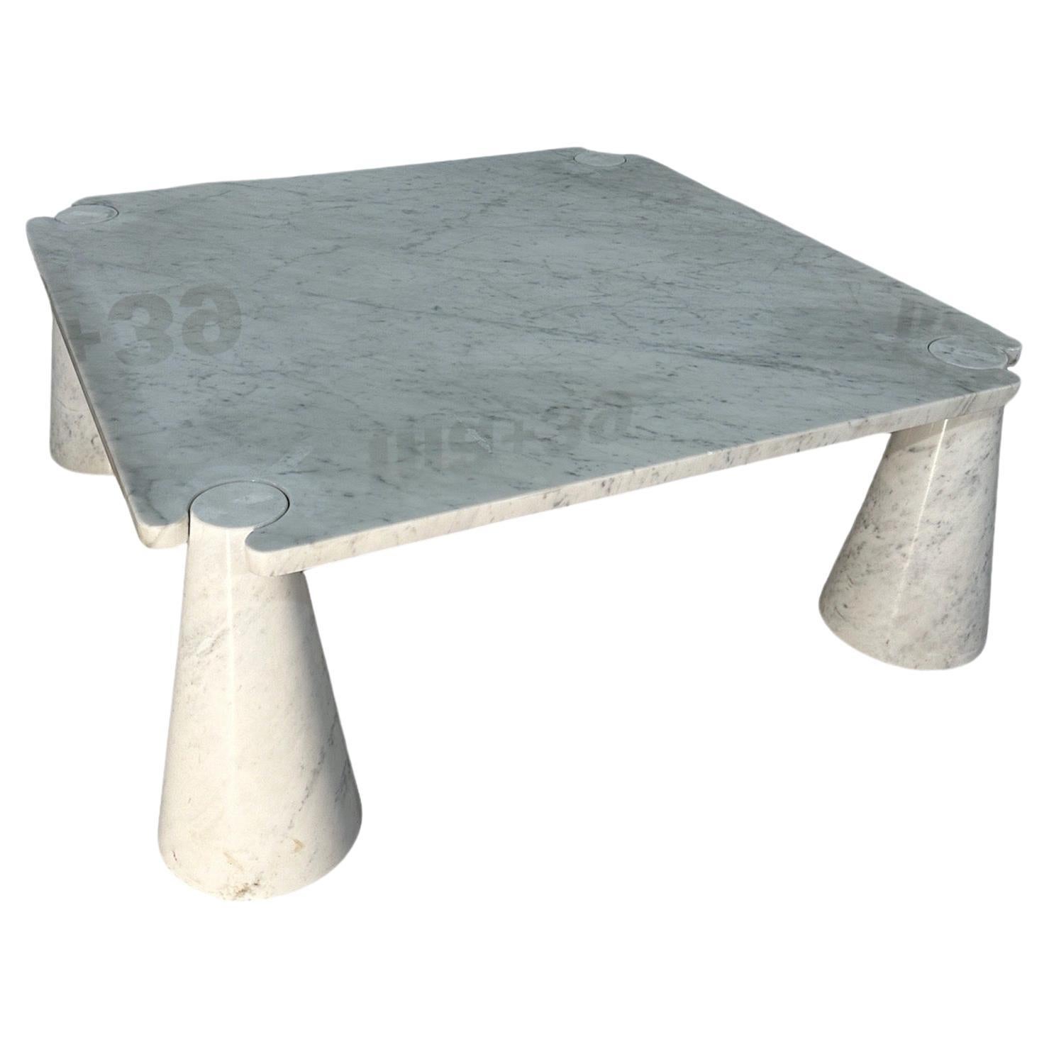 Mangiarotti 'Eros' Square Carrara Marble Coffee Table, Italy, 1970's For Sale