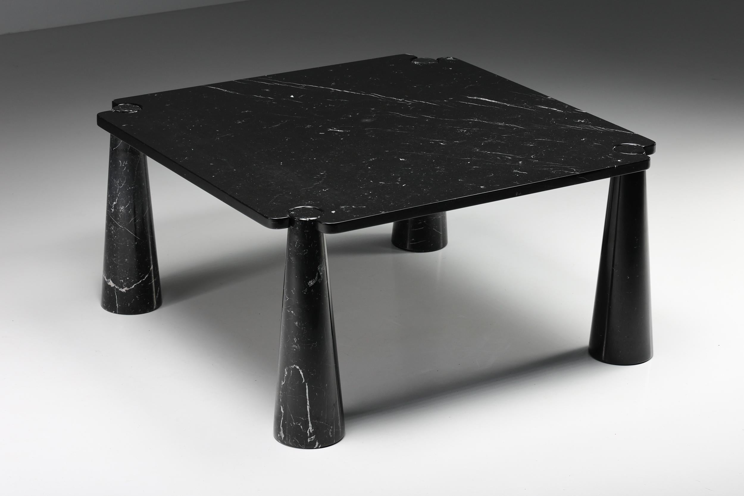 Italian Mangiarotti 'Eros' Square Marble Dining Table, Italy, Post-Modern, 1970's For Sale