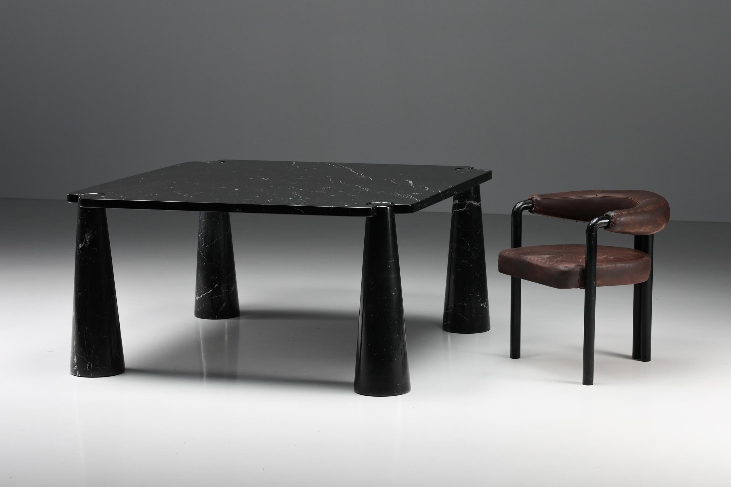 Mangiarotti 'Eros' Square Marble Dining Table, Italy, Post-Modern, 1970's In Excellent Condition For Sale In Antwerp, BE
