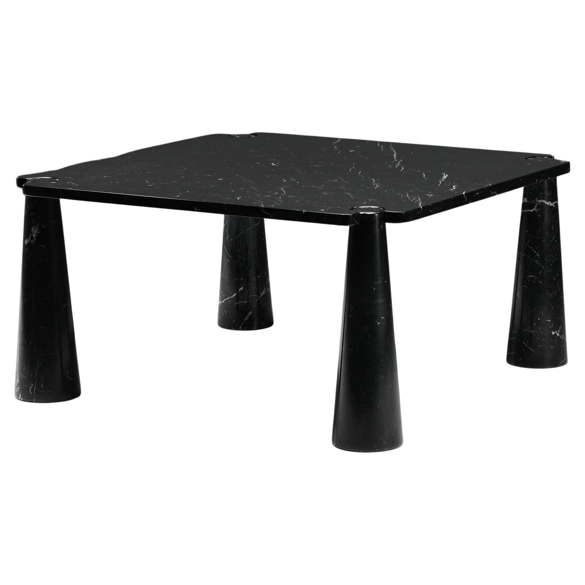 Mesa de comedor cuadrada de mármol Mangiarotti 'Eros', Italia, Postmoderna, Años 70