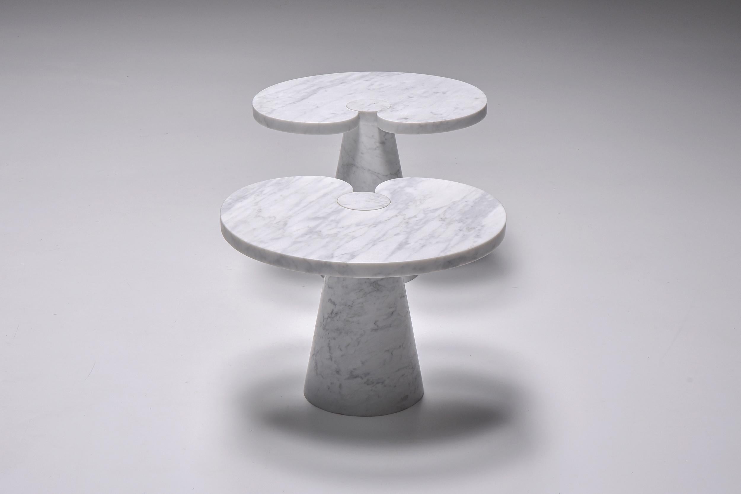 Mangiarotti Carrara Marble Side Table 'Eros series' for Skipper, Italian design In Excellent Condition In Antwerp, BE