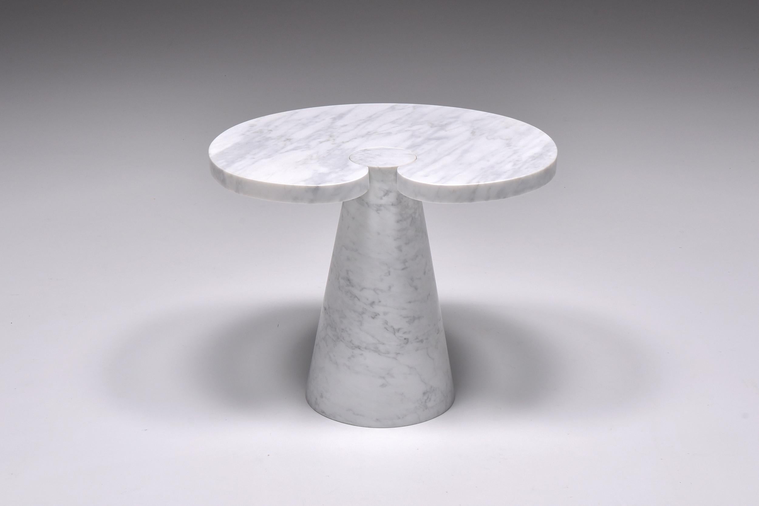 Mangiarotti Carrara Marble Side Table 'Eros series' for Skipper, Italian design 1