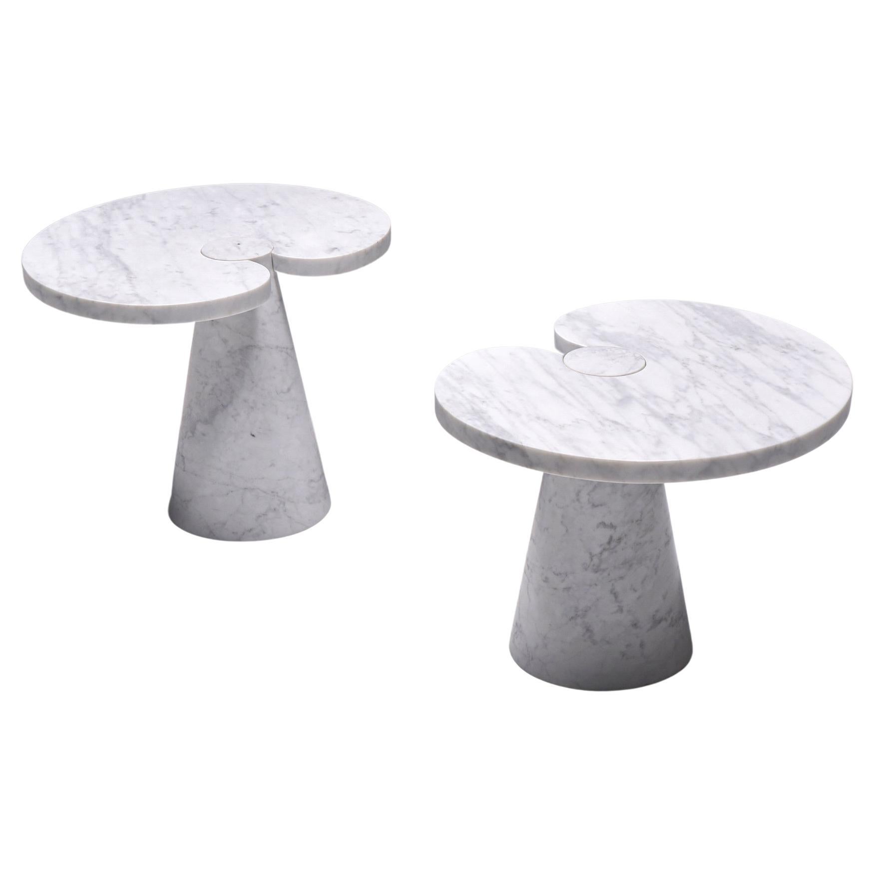 Mangiarotti Carrara Marble Side Table 'Eros series' for Skipper, Italian design