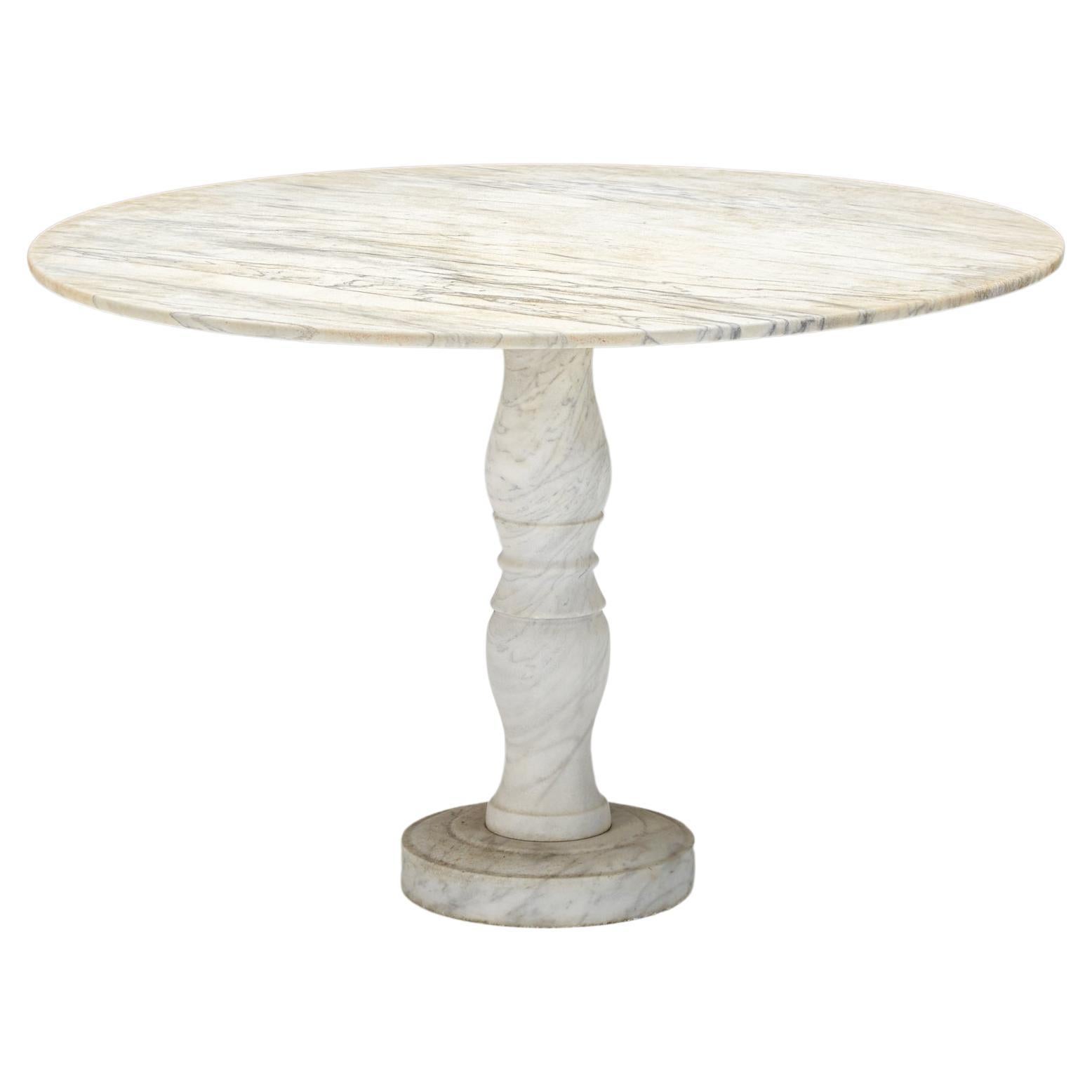Mangiarotti Style Carrara Marble Dining Table, Garden Furniture, 1950's