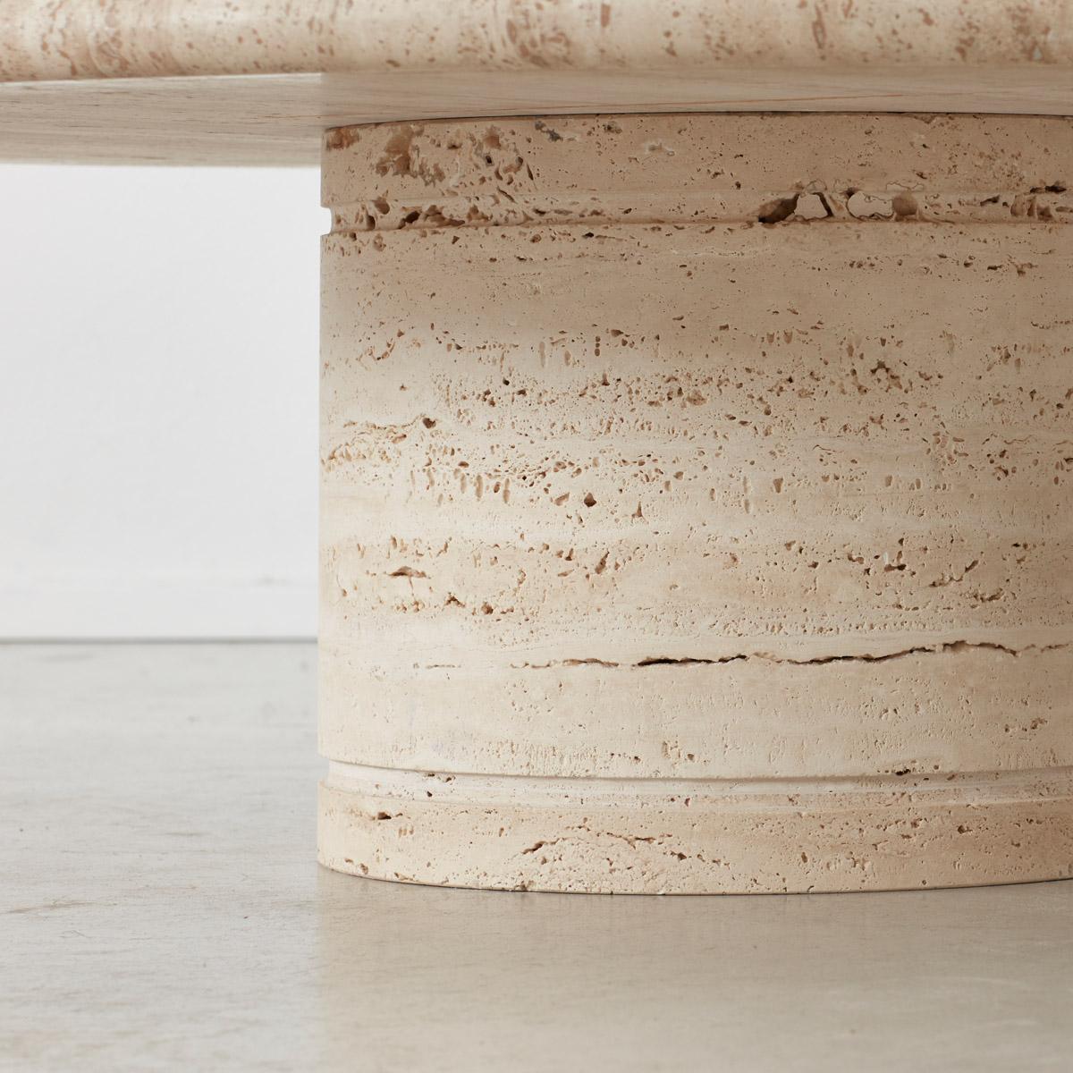 Italian Mangiarotti Travertine Coffee Table for Up&Up, Italy, circa 1970