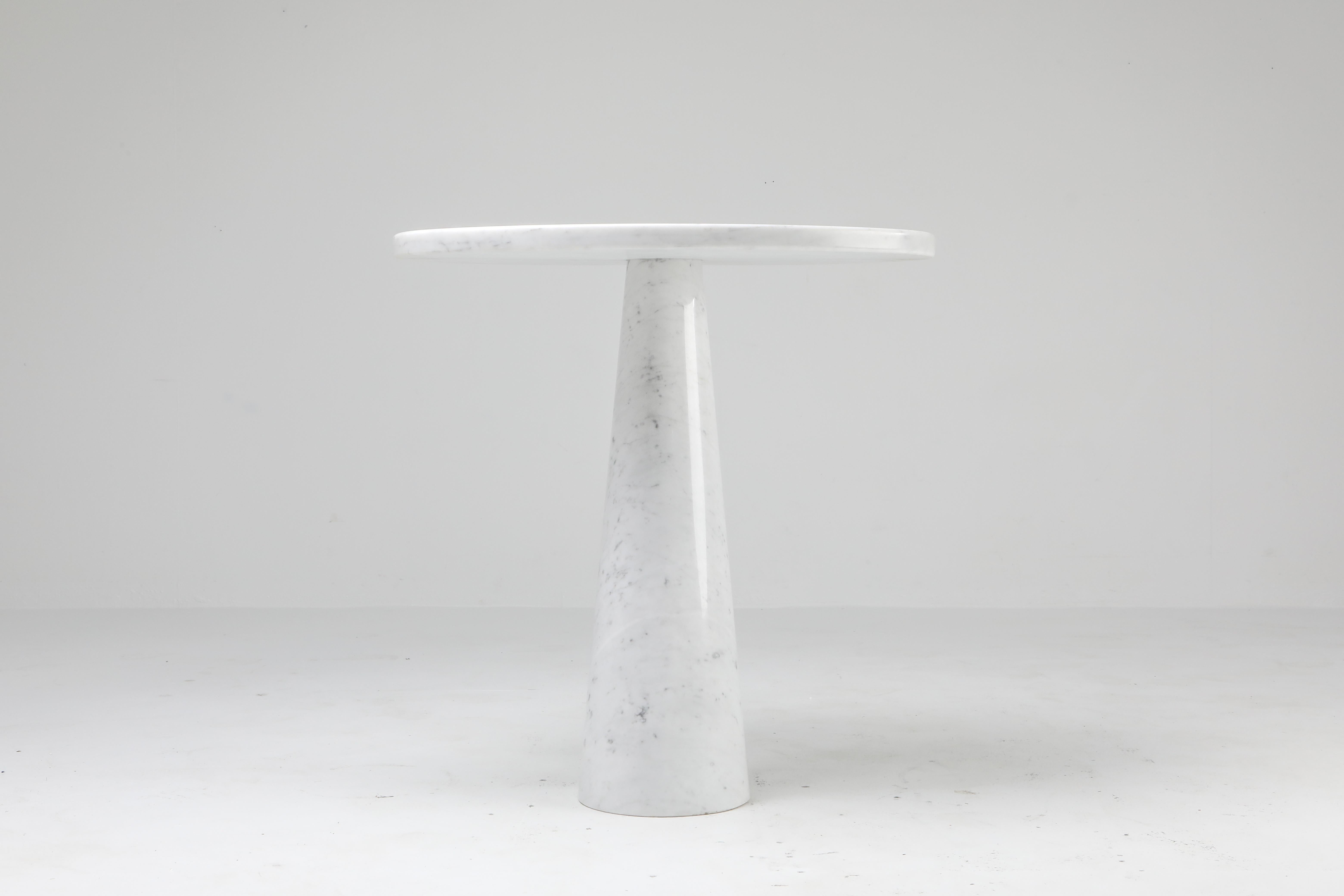 Post-Modern Mangiarotti White Carrara 'Eros' Marble Side Table for Skipper, Italy