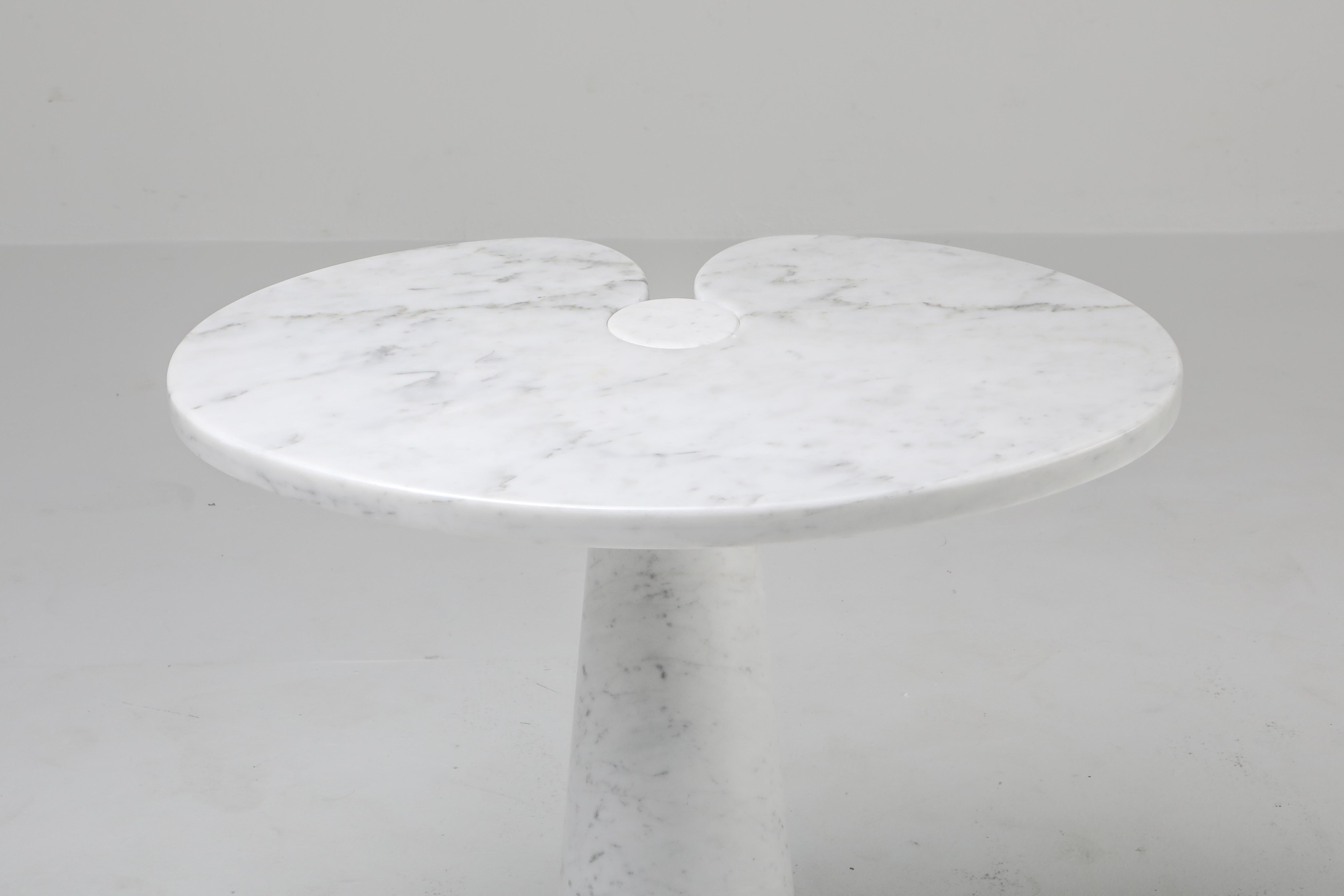 Carrara Marble Mangiarotti White Carrara 'Eros' Marble Side Table for Skipper, Italy