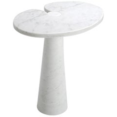 Mangiarotti White Carrara 'Eros' Marble Side Table for Skipper, Italy