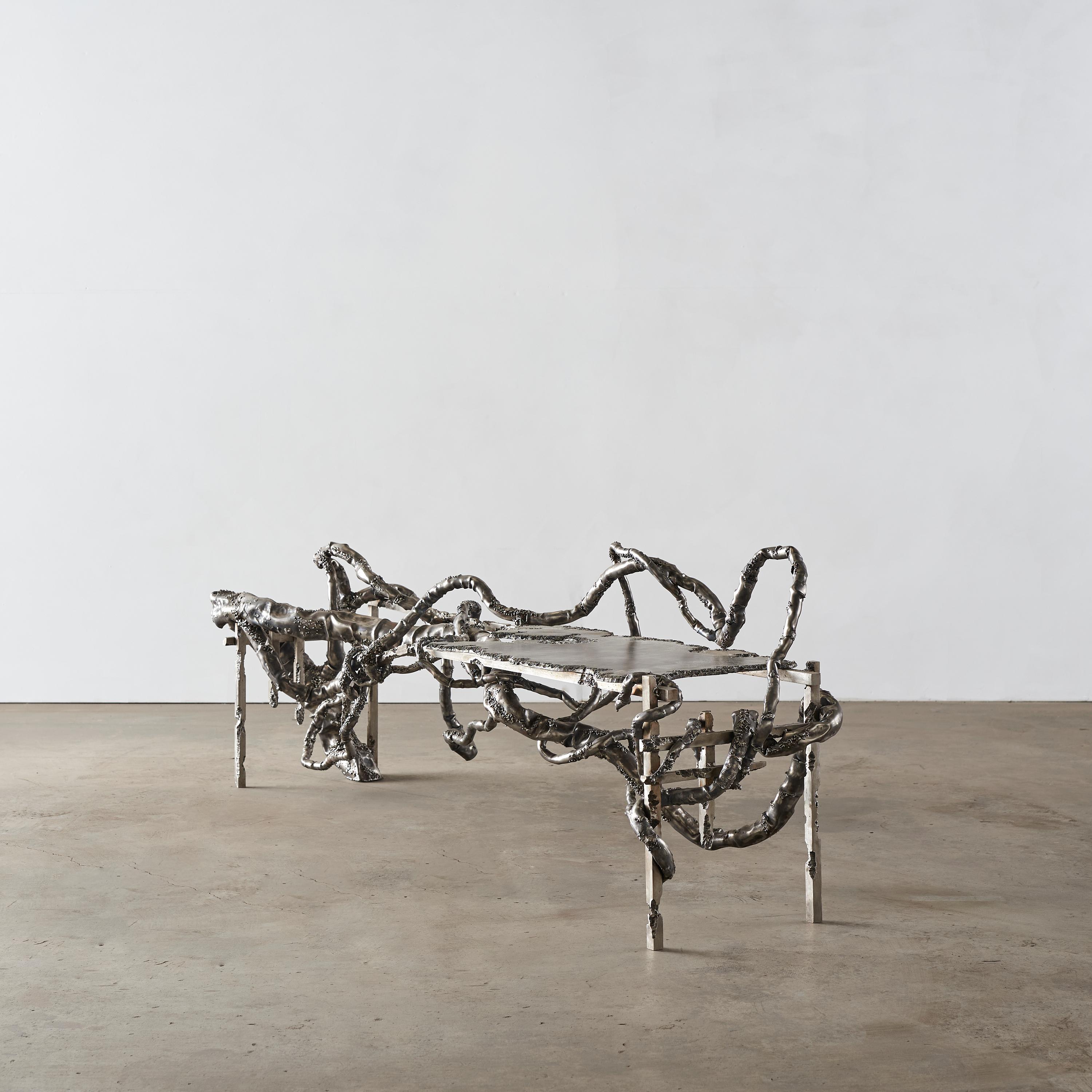 Modern Mangled Bench by Michael Gittings For Sale