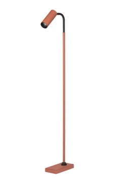 Mango Leather Floor Lamp Tekna for Giobagnara Marquesse, Brack Lacquered Brass