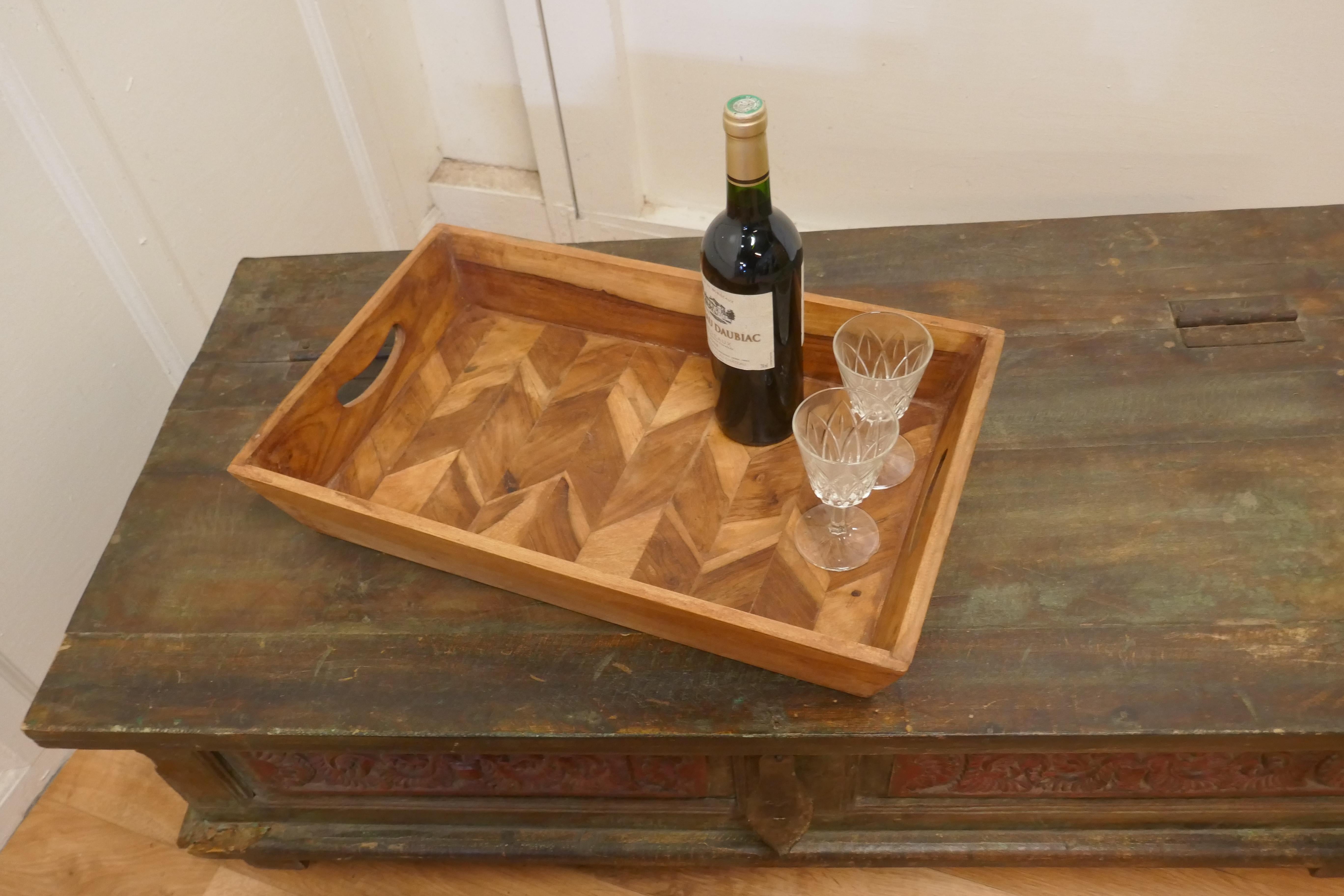 20th Century Mango Wood Indian Artisan Country Tray  For Sale