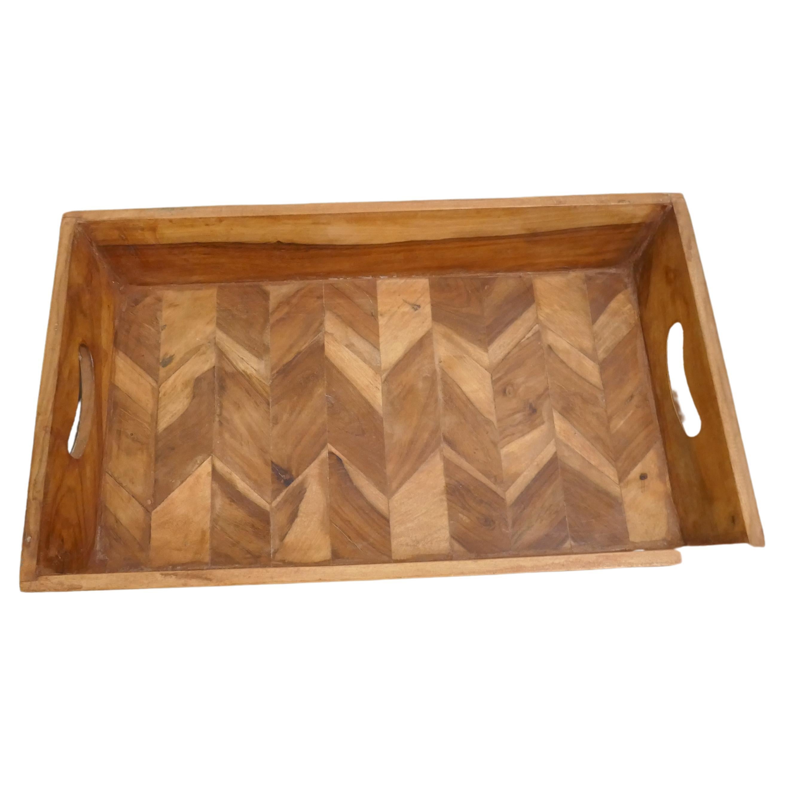 Mango Wood Indian Artisan Country Tray  For Sale