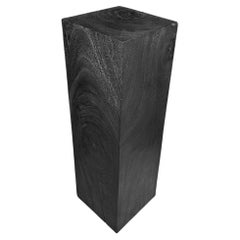 Mango Wood Pedestal Burnt Finish Stunning Wood Textures, Modern Organic