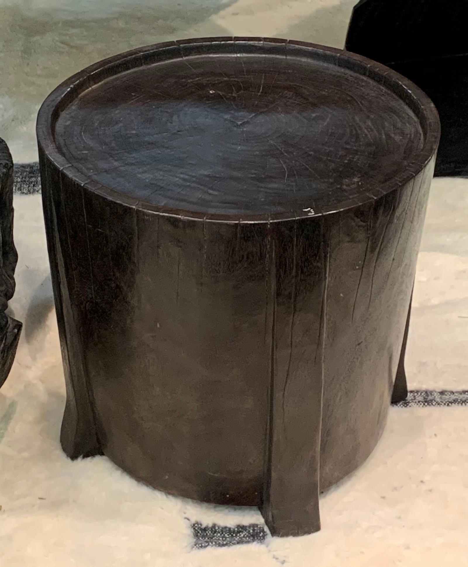 Mango Wood Ebonized Side Table, Indonesia, Contemporary In New Condition In New York, NY