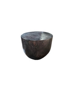 Mango Wood Side Table, Modern Organic, Burnt Finish
