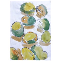 Mangos, Watercolor and Ink on Archival Paper, 2018
