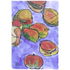 Mangos, Watercolor and Ink on Archival Paper, 2018